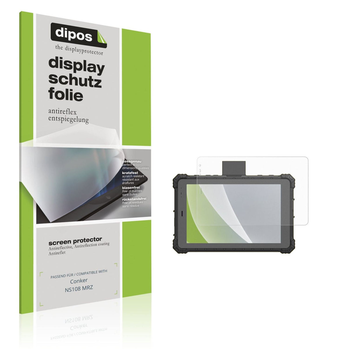 Matte Displayschutzfolie von dipos passend für Conker NS108 MRZ, präziser Zuschnitt und blasenfrei montiert