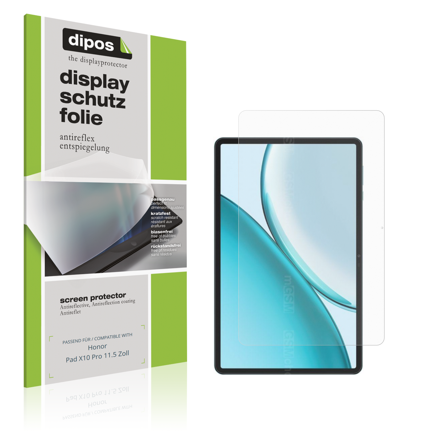 Matte Displayschutzfolie von dipos passend für Honor Pad X10 Pro 11.5 Zoll, präziser Zuschnitt und blasenfrei montiert