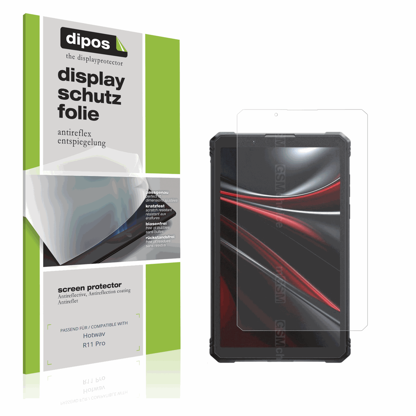 Matte Displayschutzfolie von dipos passend für Hotwav R11 Pro, präziser Zuschnitt und blasenfrei montiert