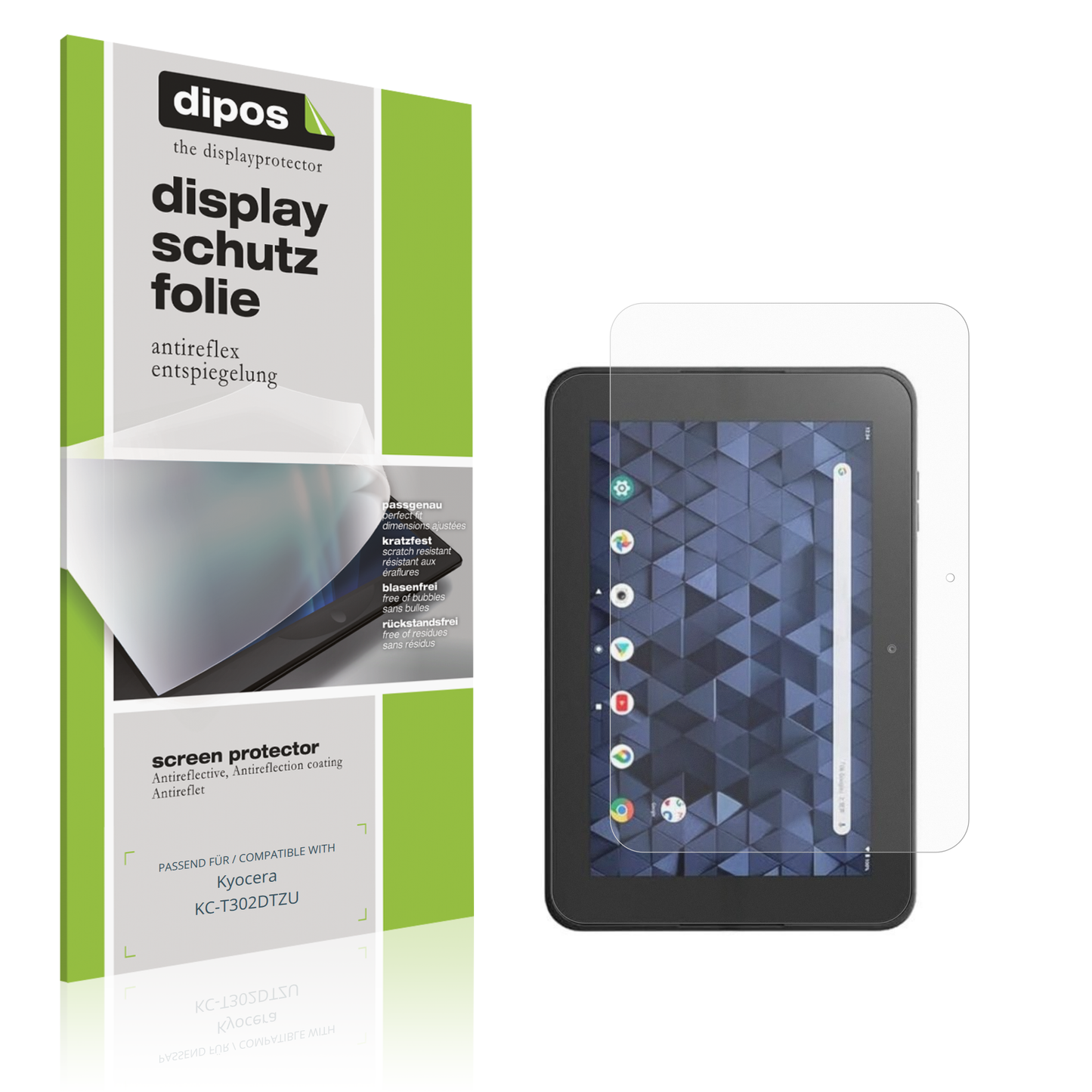 Matte Displayschutzfolie von dipos passend für Kyocera KC-T302DTZU, präziser Zuschnitt und blasenfrei montiert