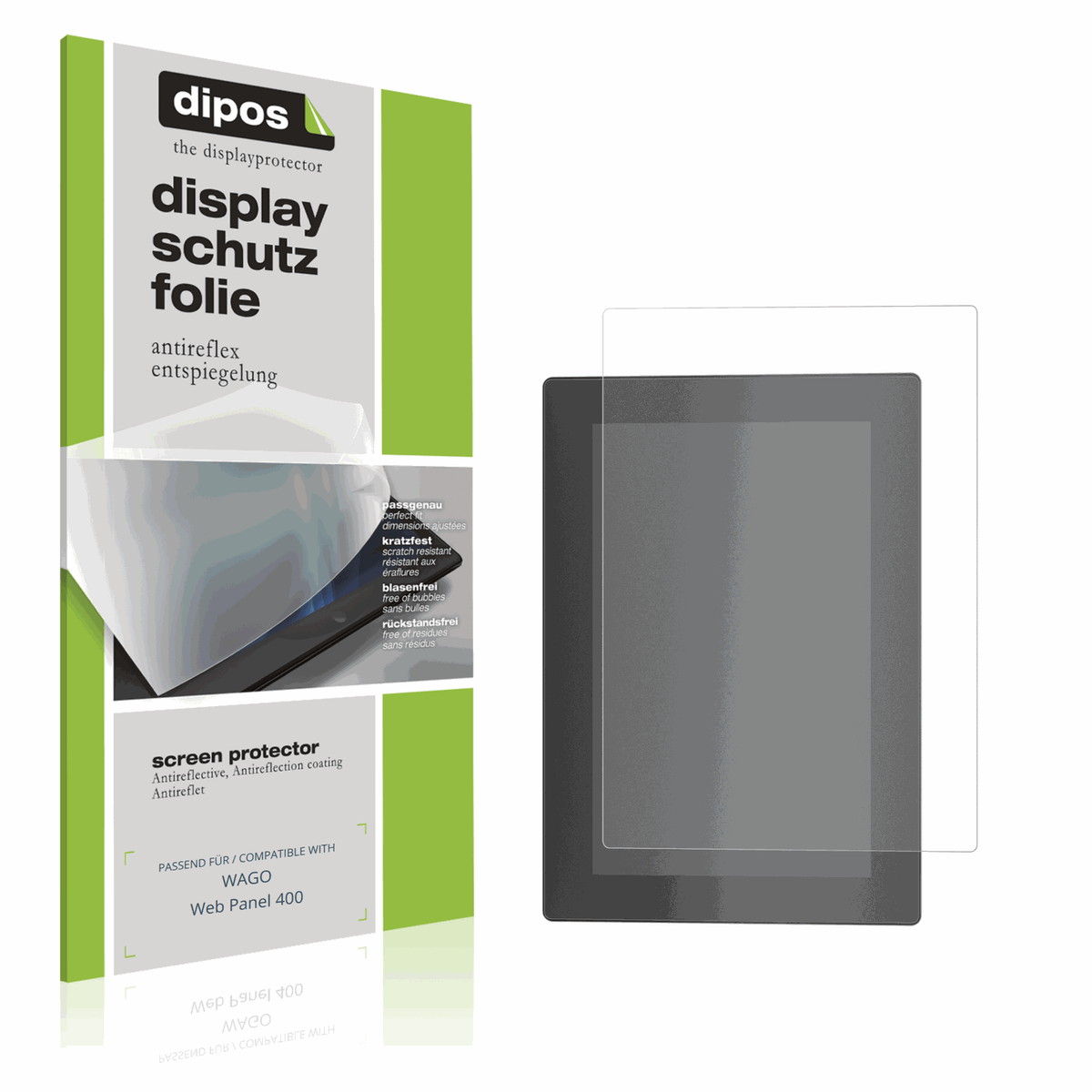 Matte Displayschutzfolie von dipos passend f�r WAGO Web Panel 400, pr�ziser Zuschnitt und blasenfrei montiert