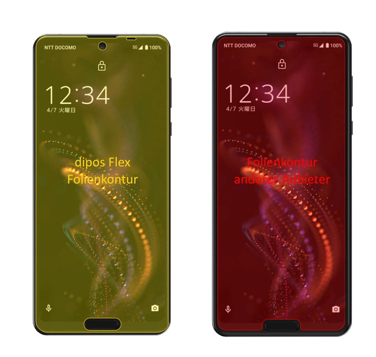 2x Screen Protector for Sharp Aquos R5G Protective Film covers 100% dipos Flex