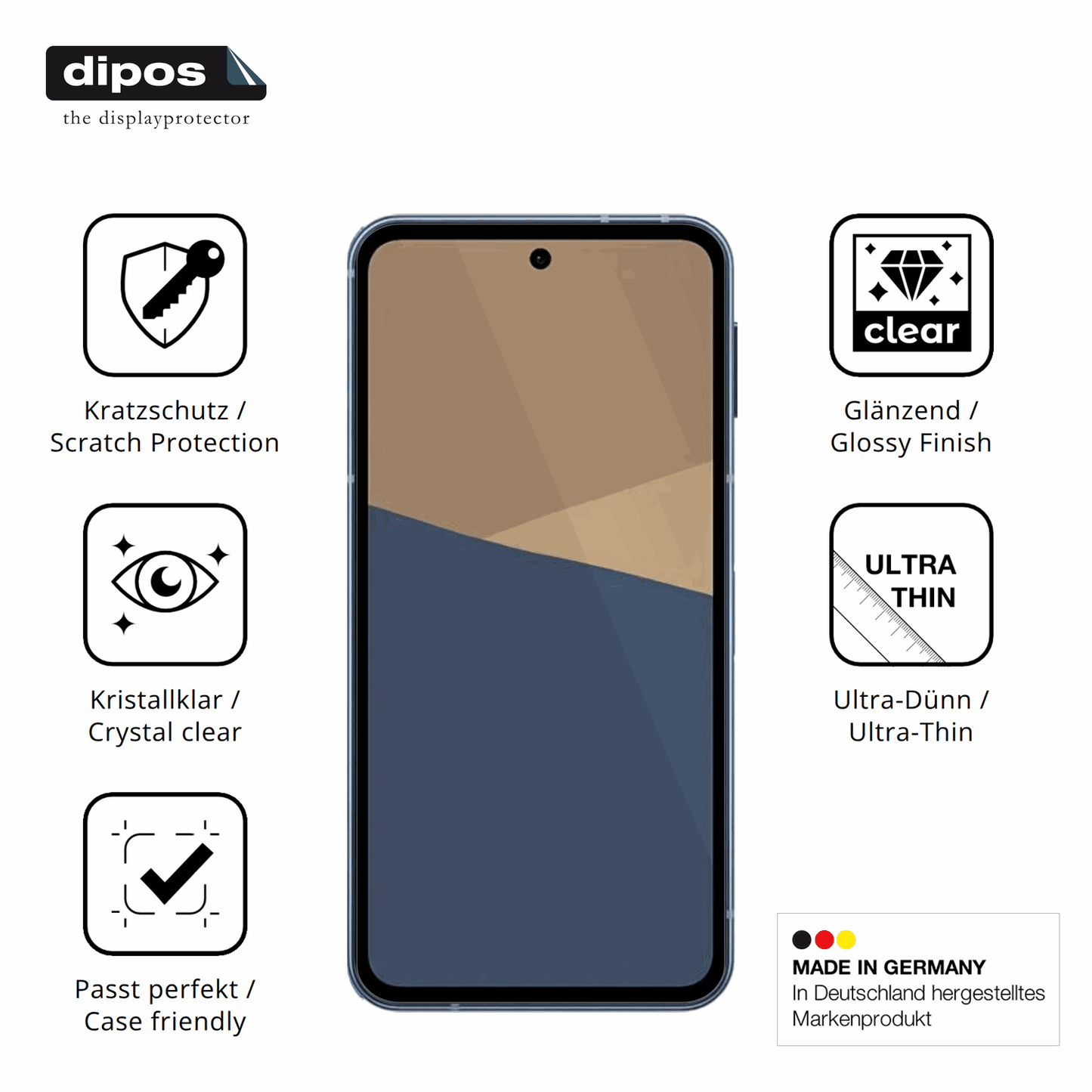 Displayschutz hergestellt in Deutschland, höchste Qualität made in Germany