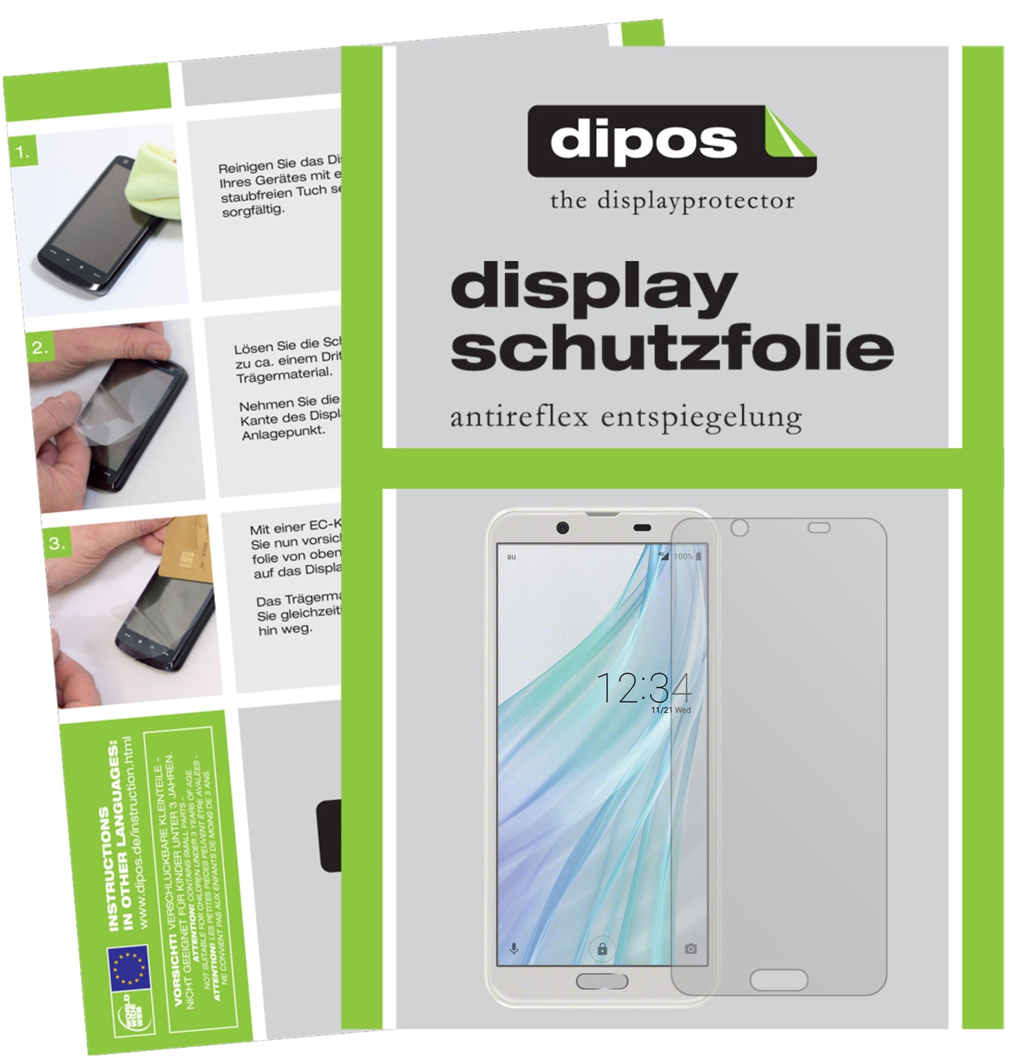 Mattes Panzerglas: Entspiegelte, dünne Folie, Fingerabdruckresistenz und Bildschirmschutz für Sharp-Aquos Sense2