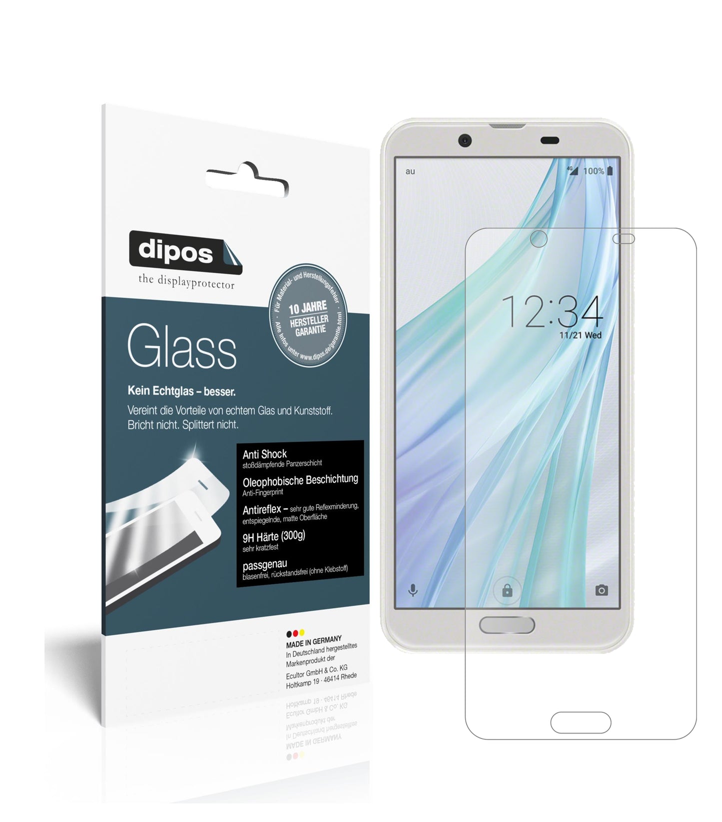 Mattes Panzerglas: Schutz vor Brüchen, Fingerabdrücken und Bildschirmblendung für Sharp-Aquos Sense2