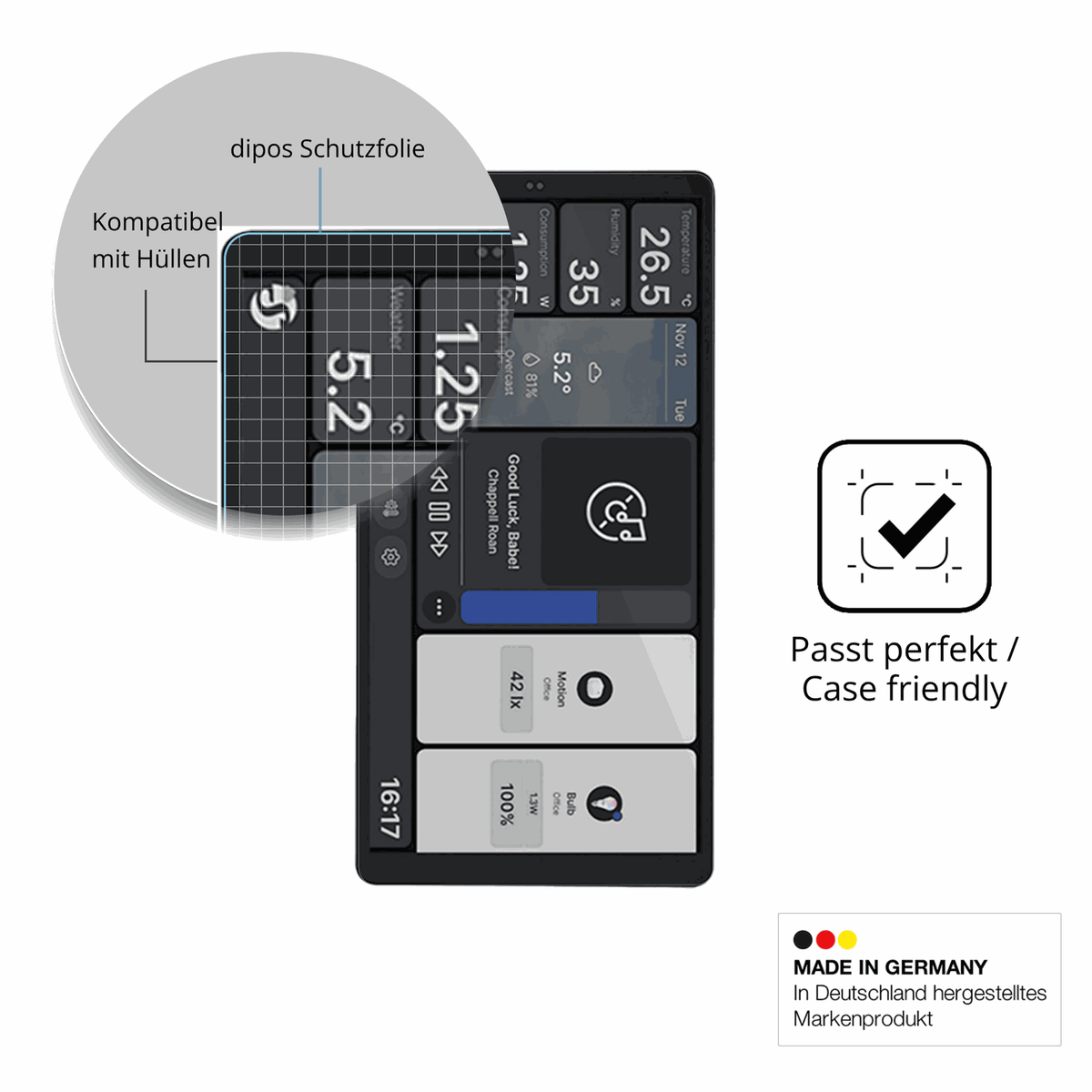 2x Screen Protector for Shelly Wall Display X2i Protection Crystal Clear dipos