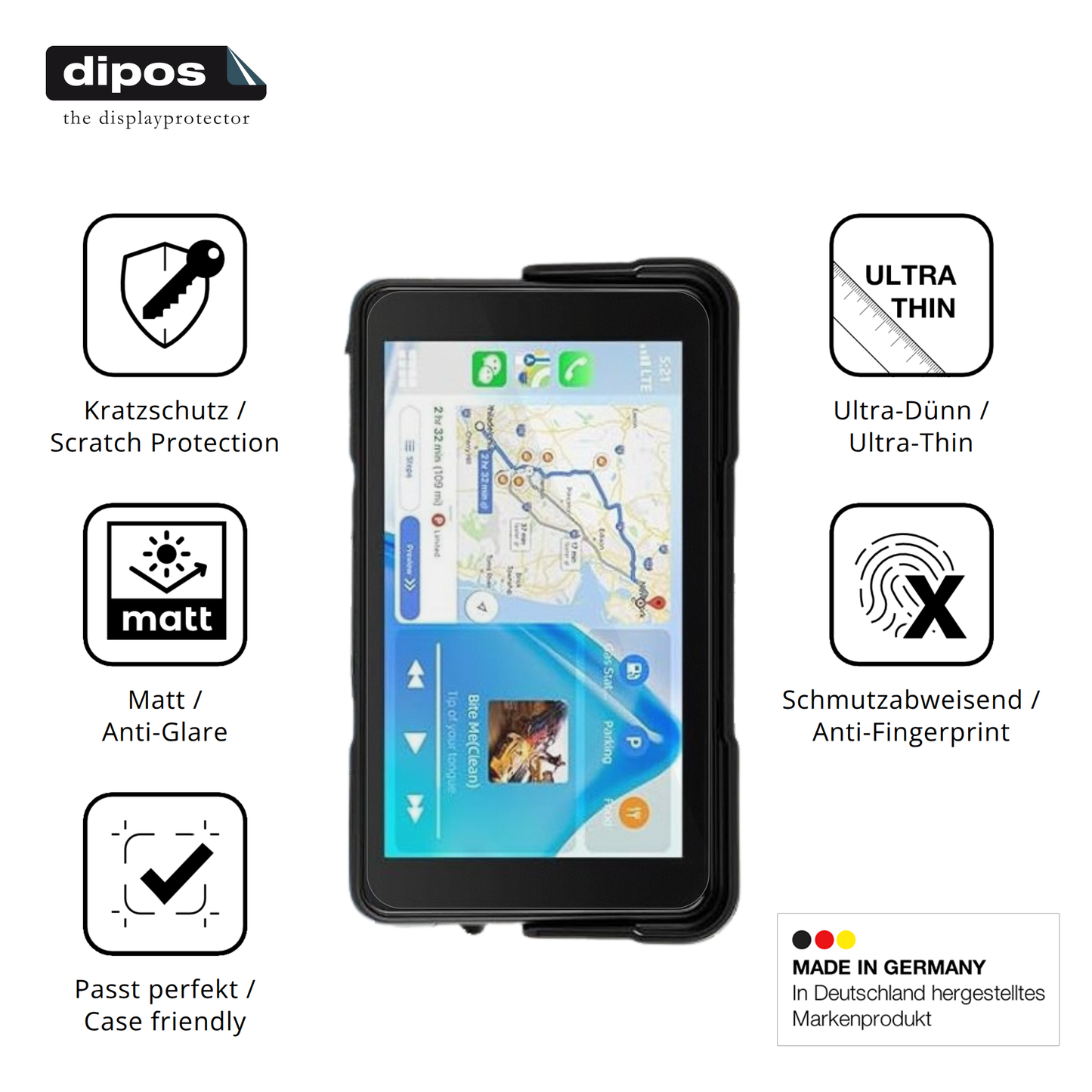 Displayschutz hergestellt in Deutschland, höchste Qualität made in Germany