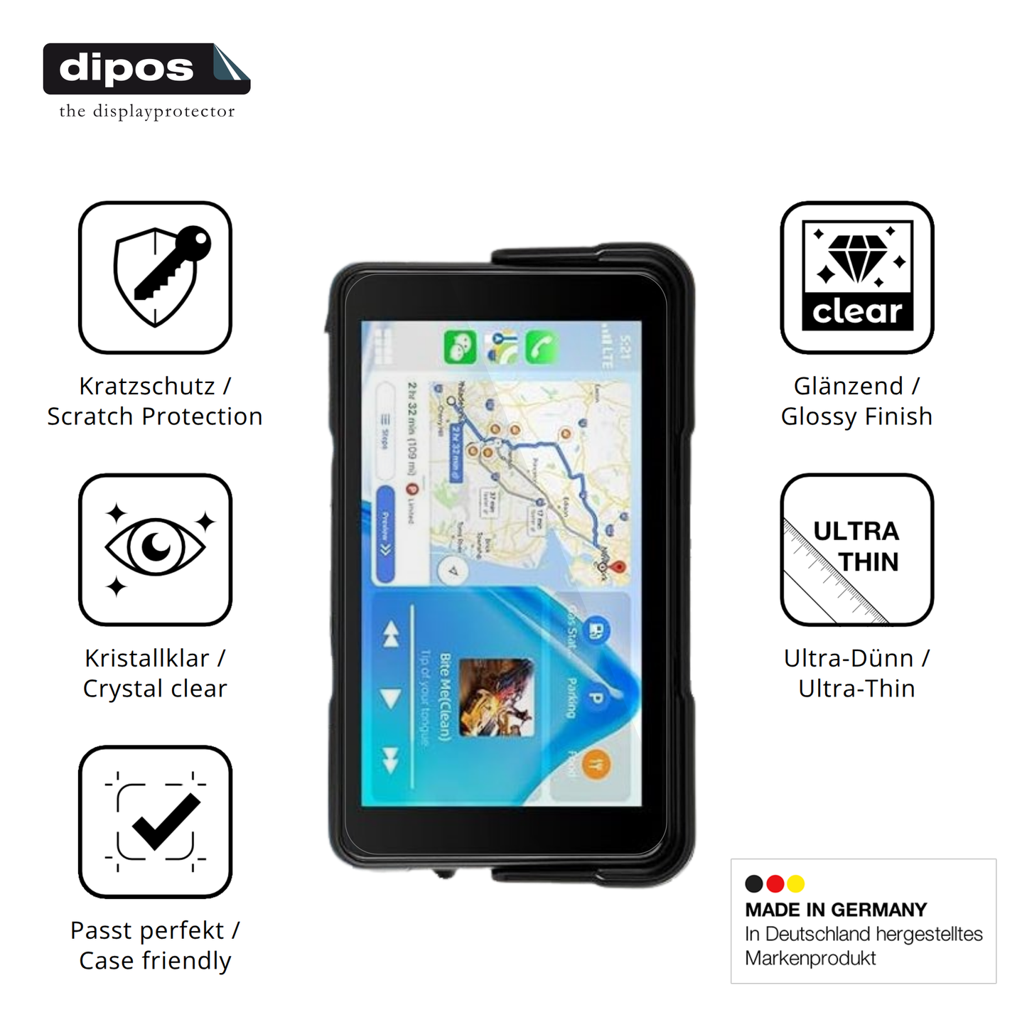 Displayschutz hergestellt in Deutschland, höchste Qualität made in Germany