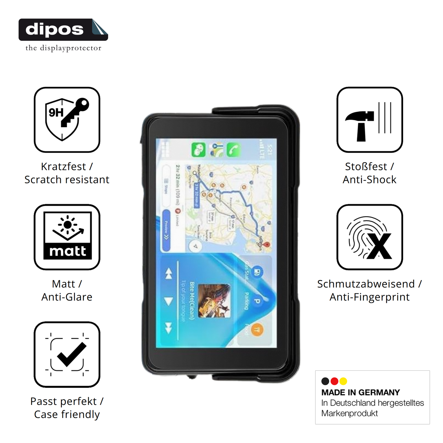 Displayschutz hergestellt in Deutschland, höchste Qualität made in Germany