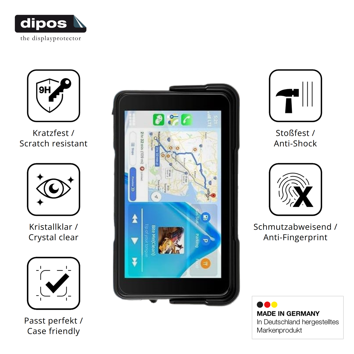 Displayschutz hergestellt in Deutschland, höchste Qualität made in Germany