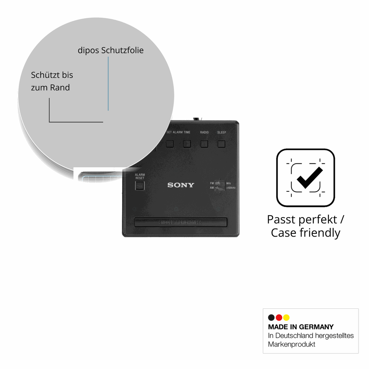 2x Screen Protector for Sony ICF-C1 Flexible Glass 9H dipos