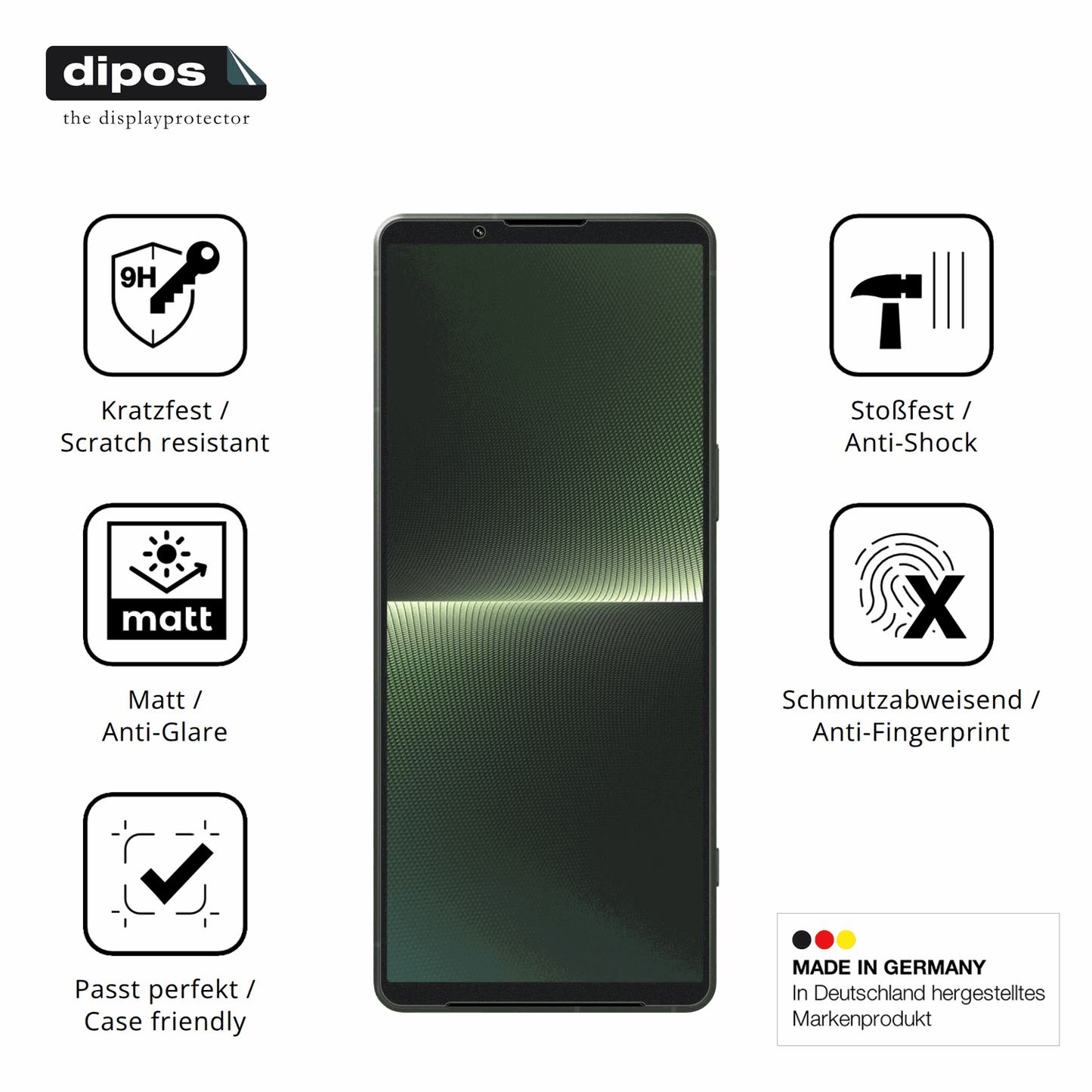 Displayschutz hergestellt in Deutschland, höchste Qualität made in Germany