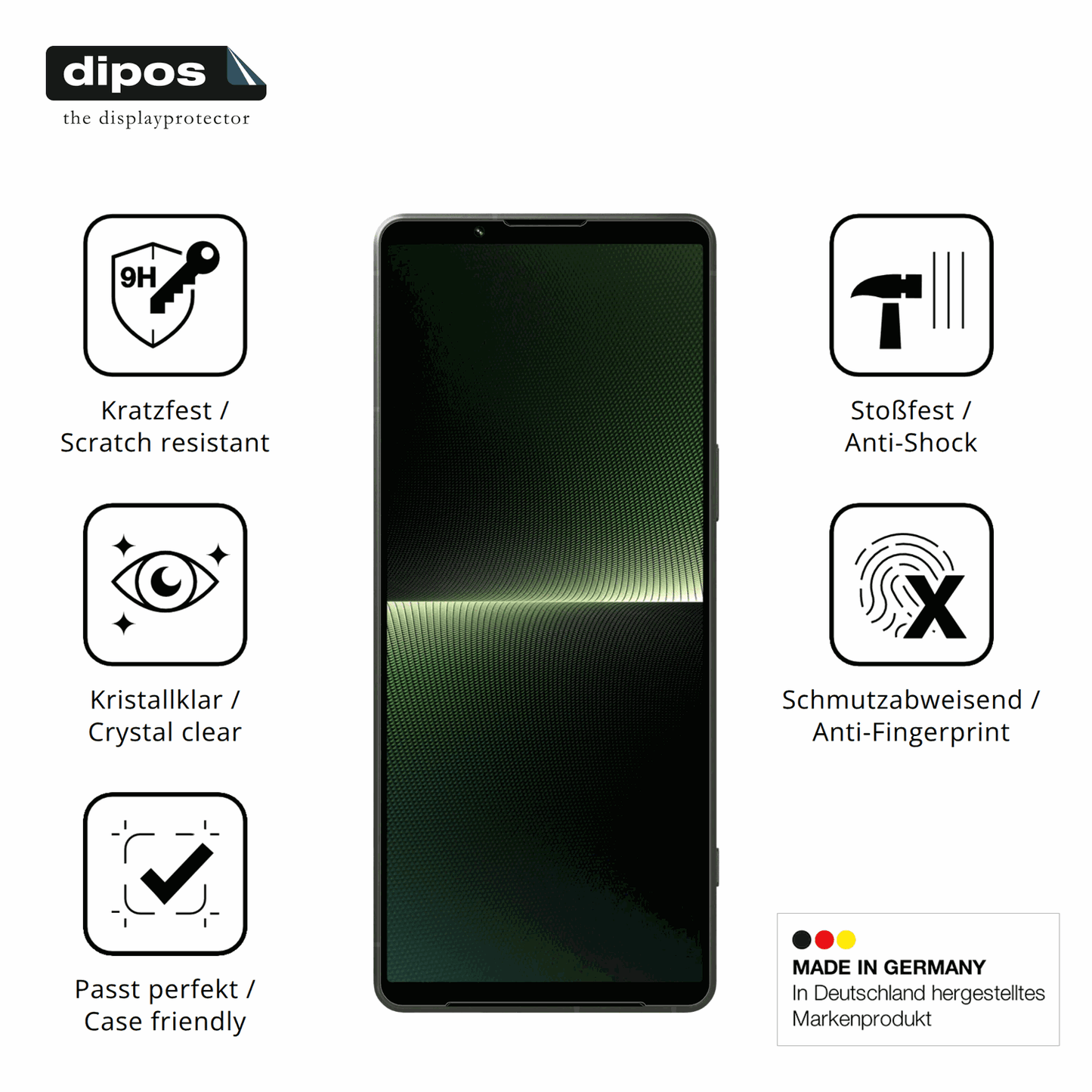 Displayschutz hergestellt in Deutschland, höchste Qualität made in Germany