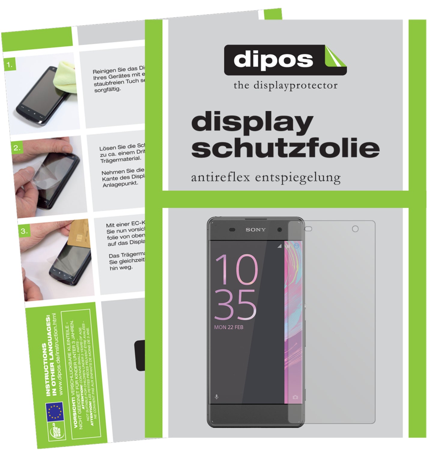 Mattes Panzerglas: Schutz vor Brüchen, Fingerabdrücken und Bildschirmblendung für Sony-Xperia XA