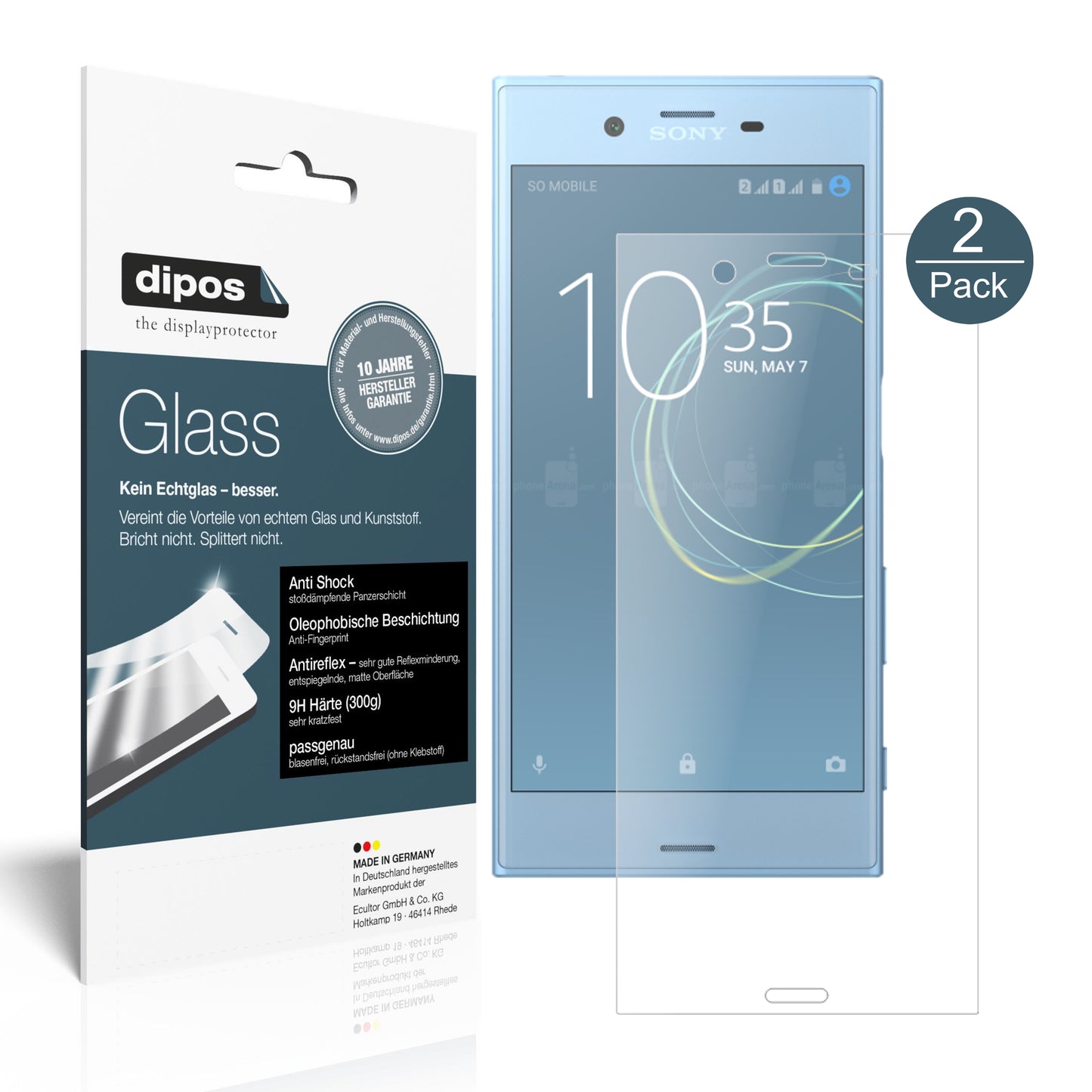 Mattes Panzerglas: Schutz vor Brüchen, Fingerabdrücken und Bildschirmblendung für Sony-Xperia XZs