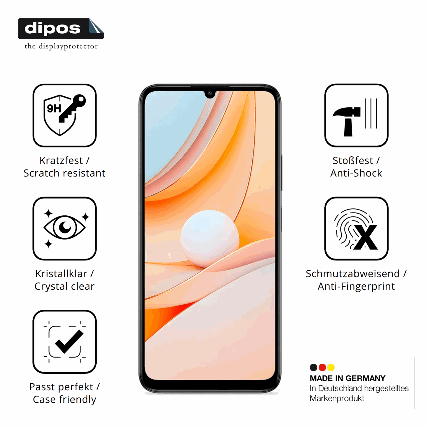 Displayschutz hergestellt in Deutschland, höchste Qualität made in Germany