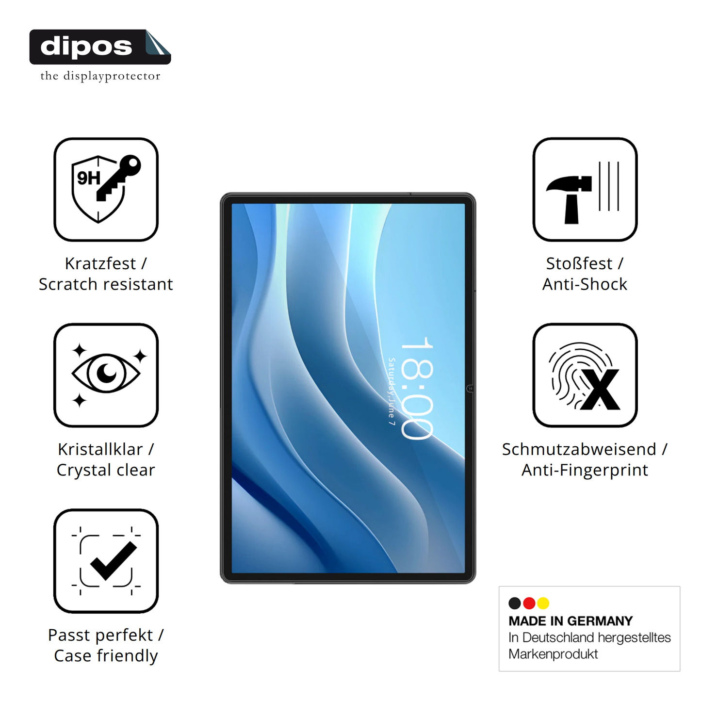 Displayschutz hergestellt in Deutschland, höchste Qualität made in Germany