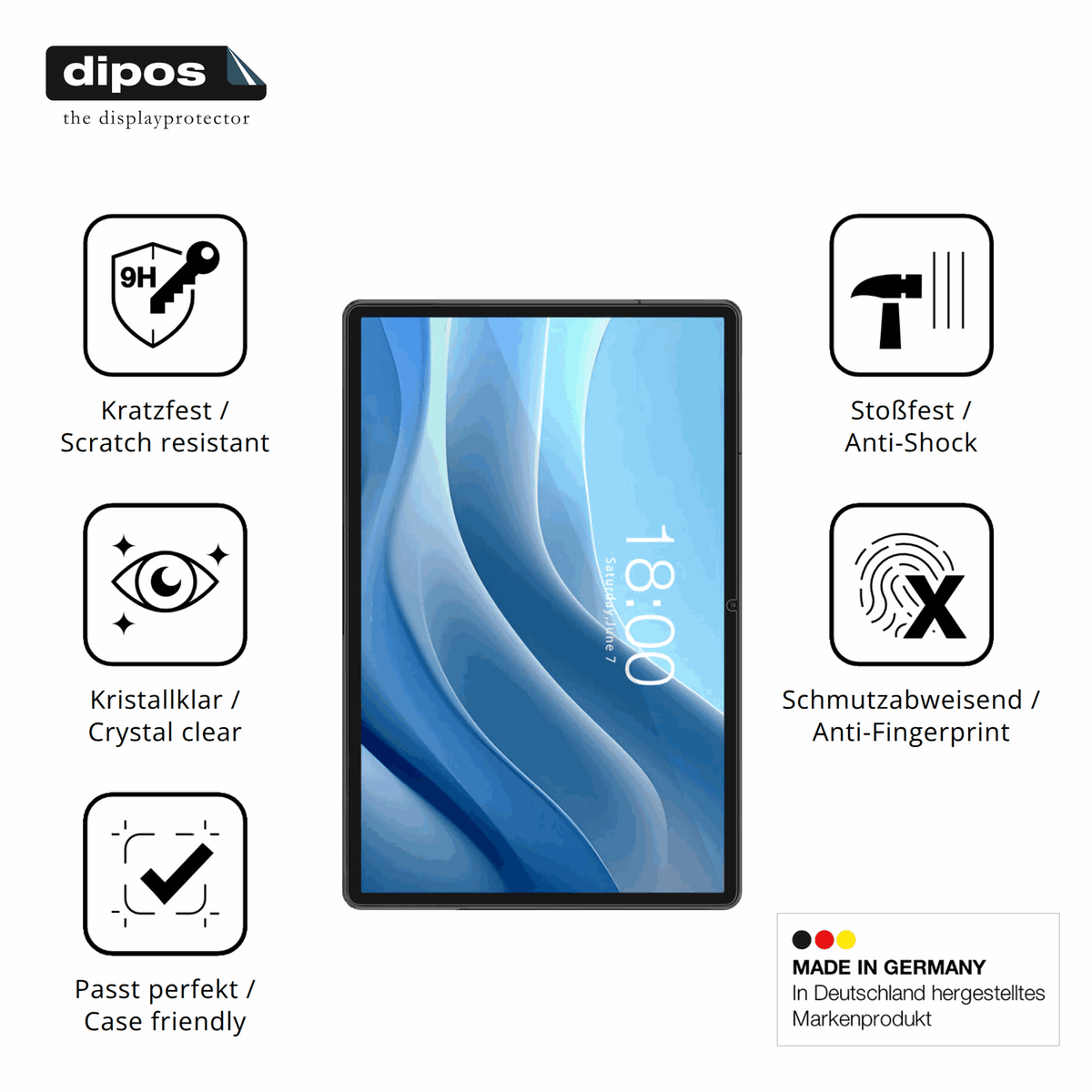 Displayschutz hergestellt in Deutschland, höchste Qualität made in Germany
