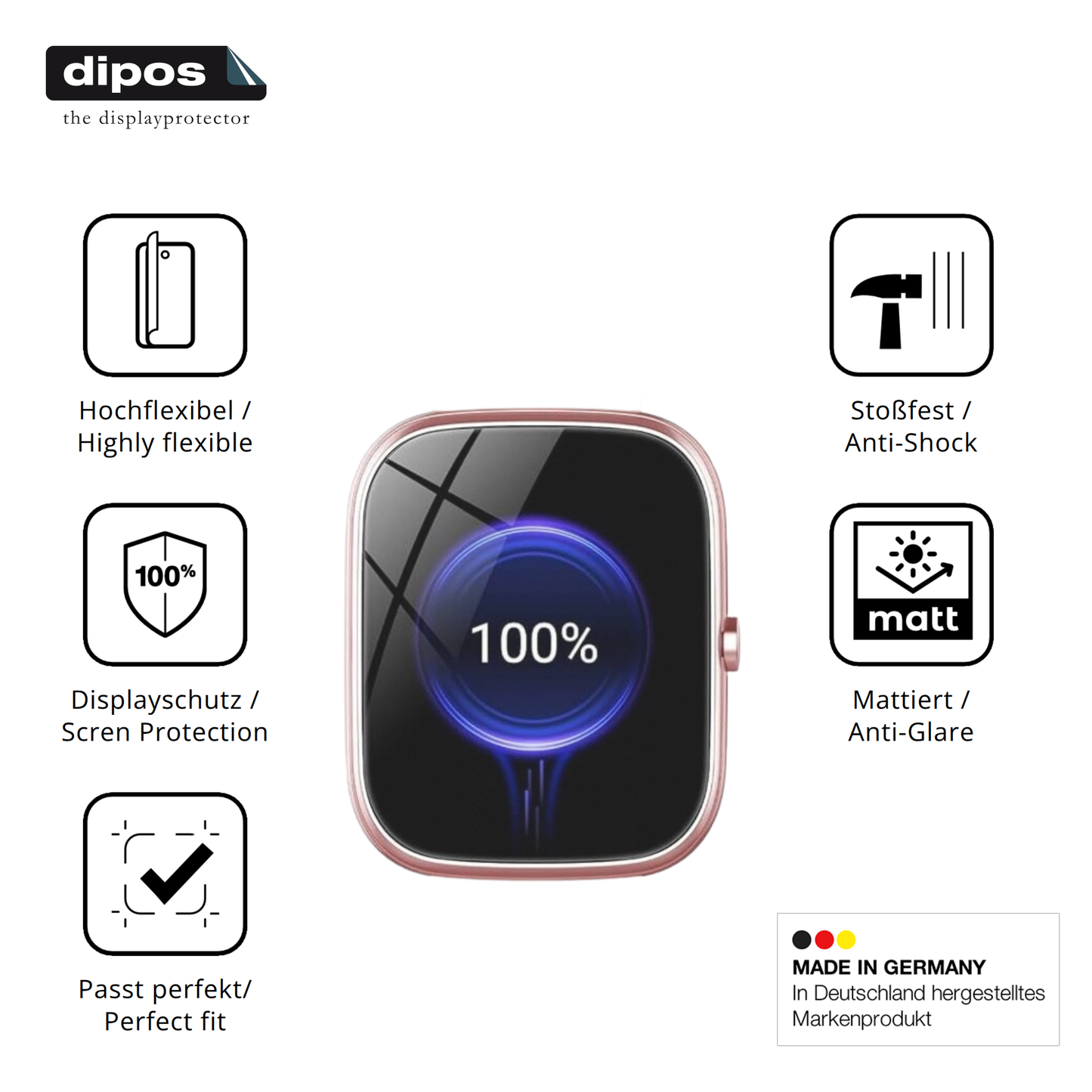 Displayschutz hergestellt in Deutschland, höchste Qualität made in Germany