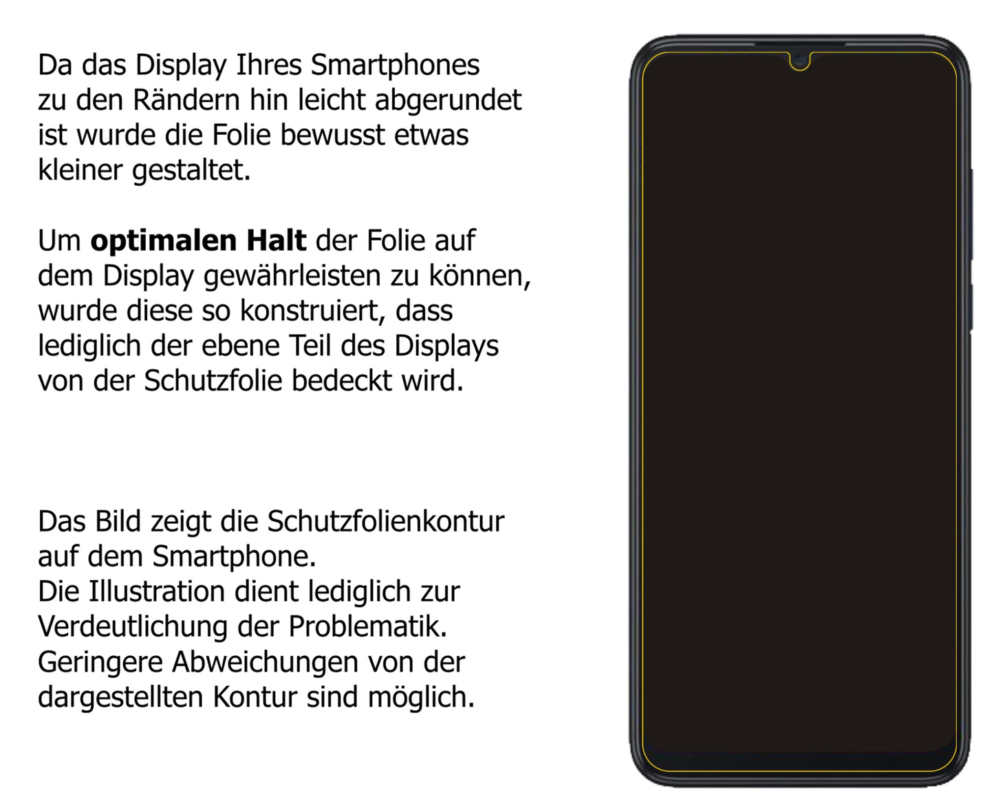 Schutzfolie mit optimaler Passform, zur Verwendung mit Hüllen geeignet