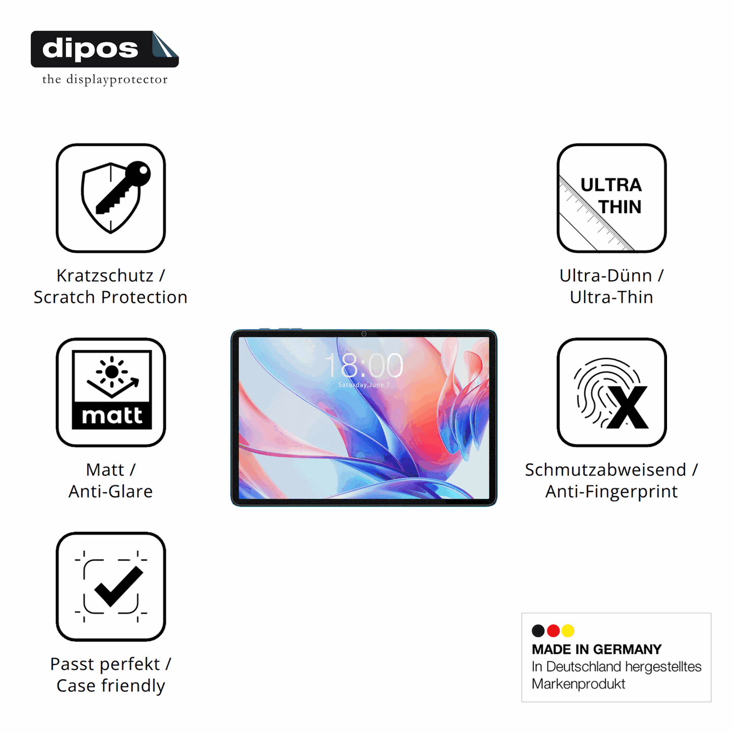 2x Screen Protector for Teclast P30 Protection Anti Glare dipos