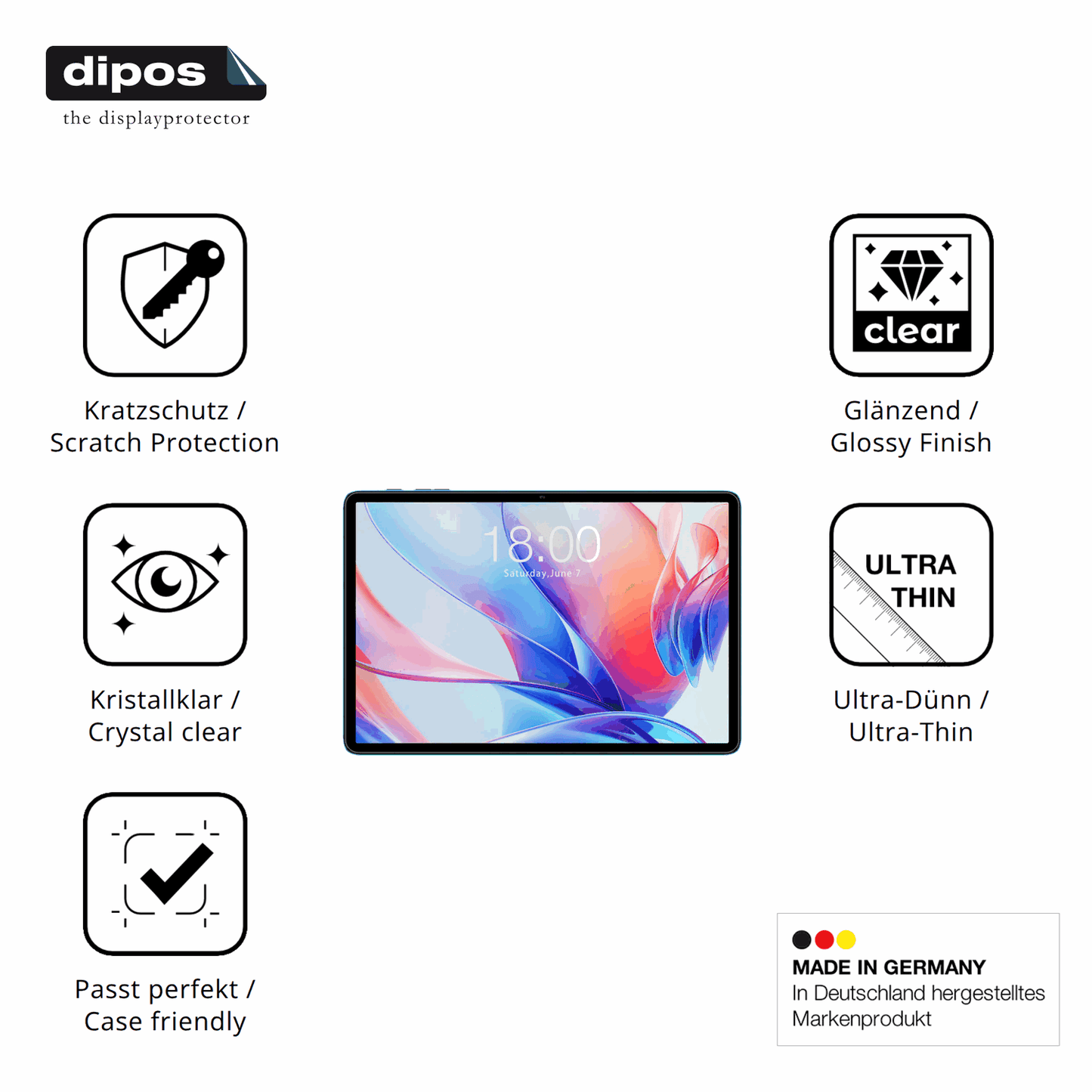 2x Screen Protector for Teclast P30 Protection Crystal Clear dipos