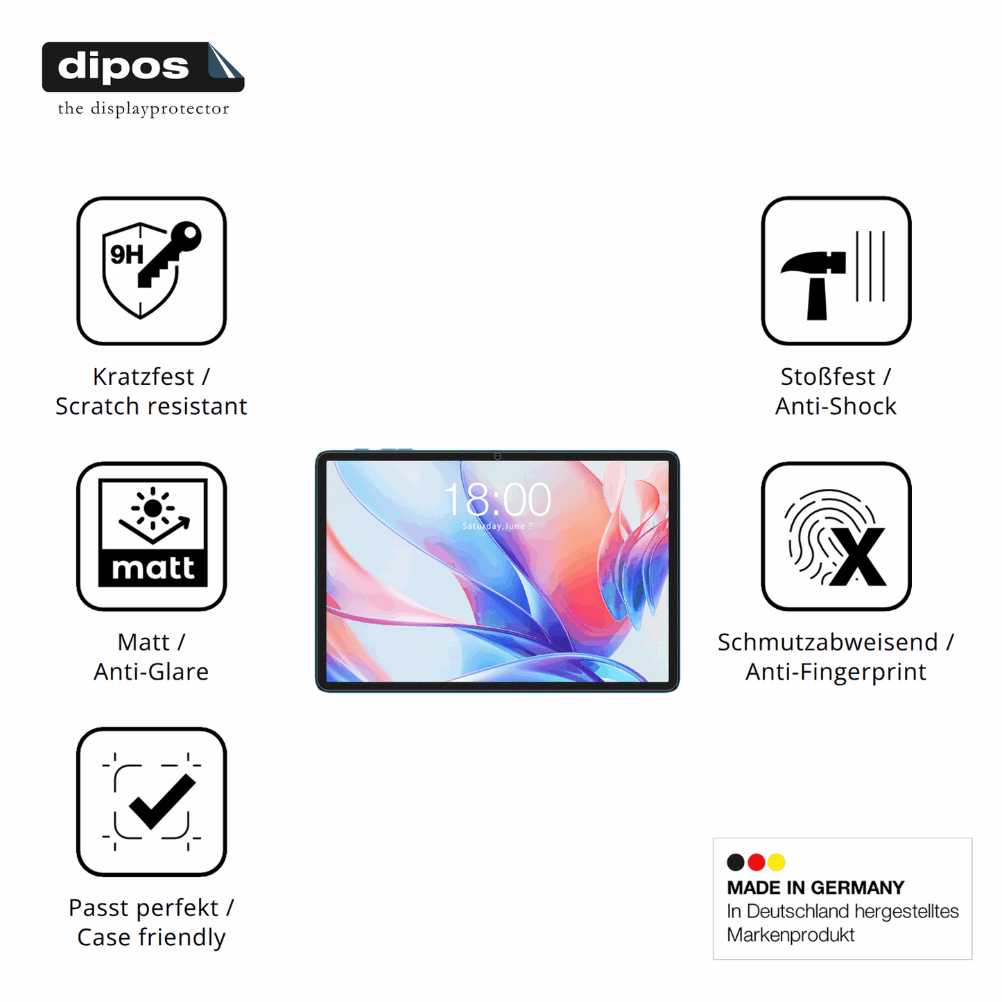 2x Screen Protector for Teclast P30 matte Flexible Glass 9H dipos