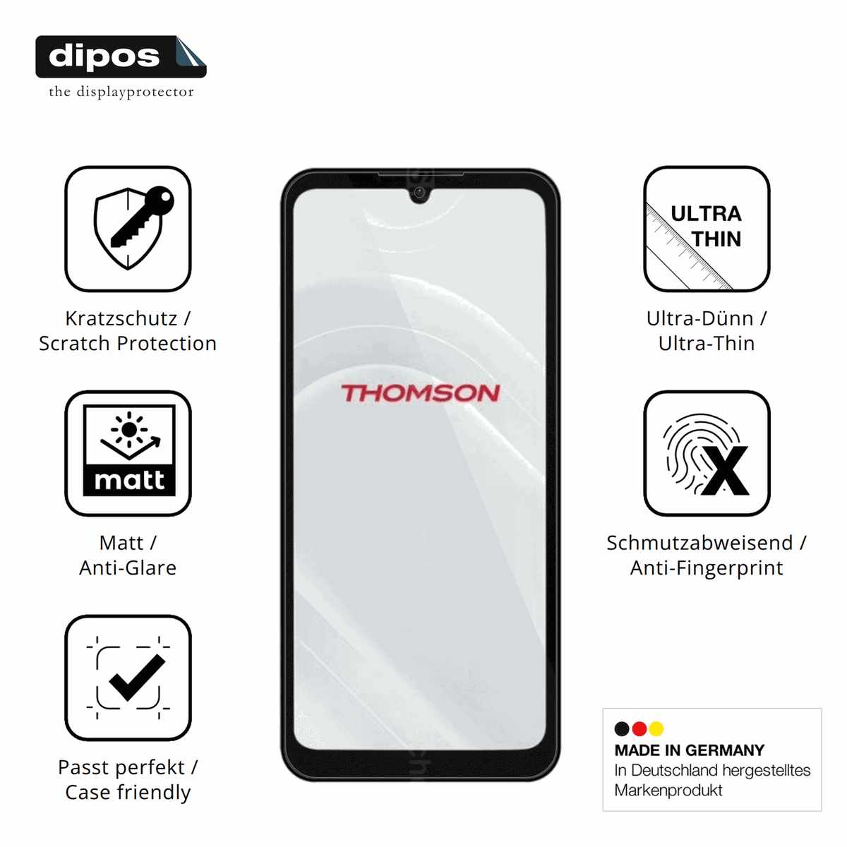 4x Screen Protector for Thomson Origin 680 Protection Anti Glare dipos