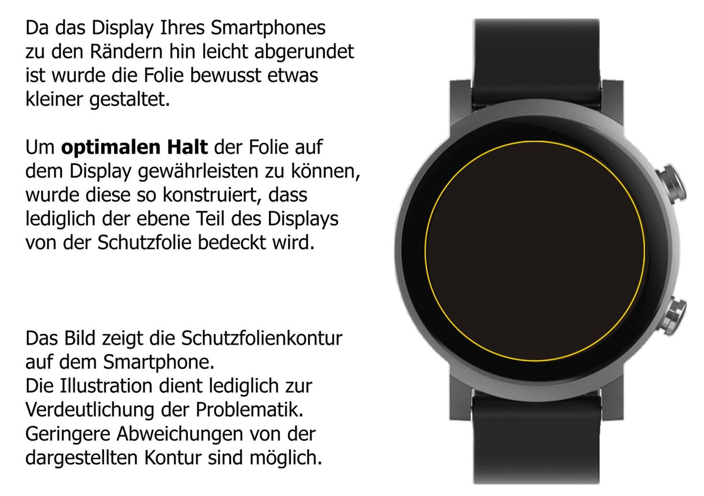 Schutzfolie mit optimaler Passform, zur Verwendung mit Hüllen geeignet