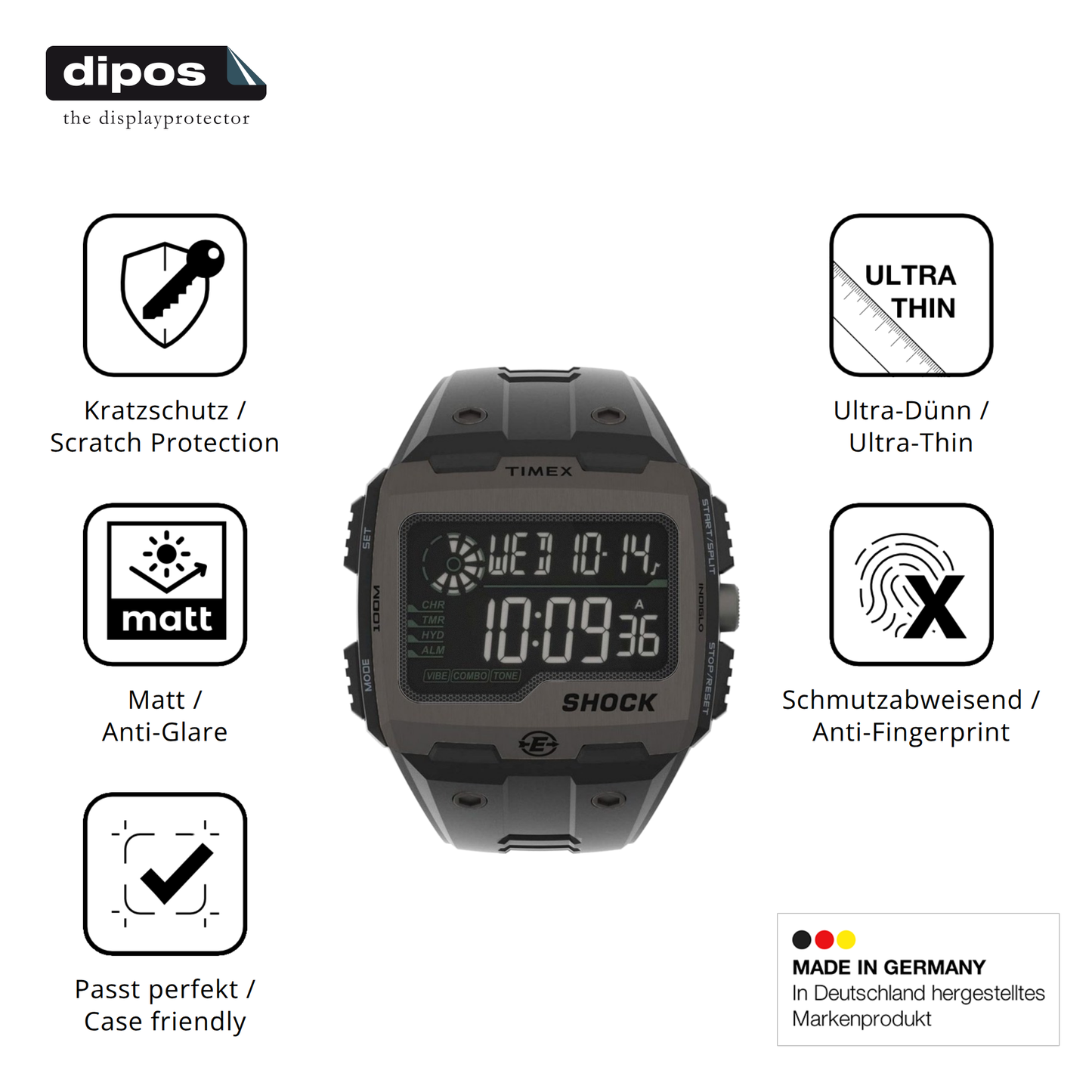 Displayschutz hergestellt in Deutschland, höchste Qualität made in Germany