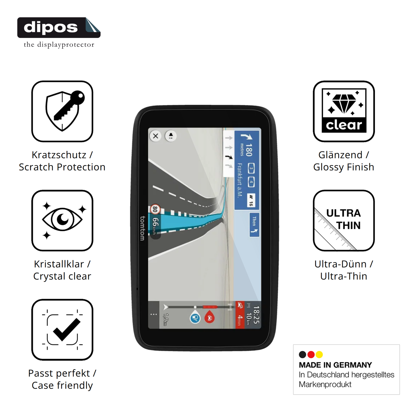 Displayschutz hergestellt in Deutschland, höchste Qualität made in Germany