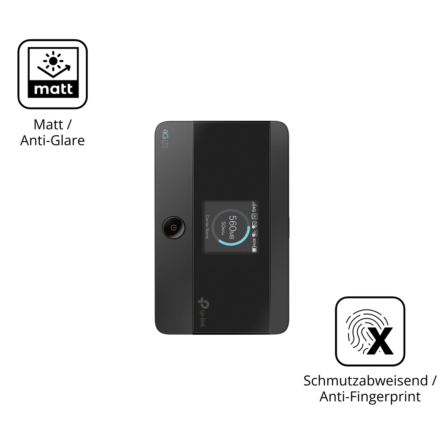 9H Hartbeschichtete, flexible Folie passend zugeschnitten für TP-Link M7350