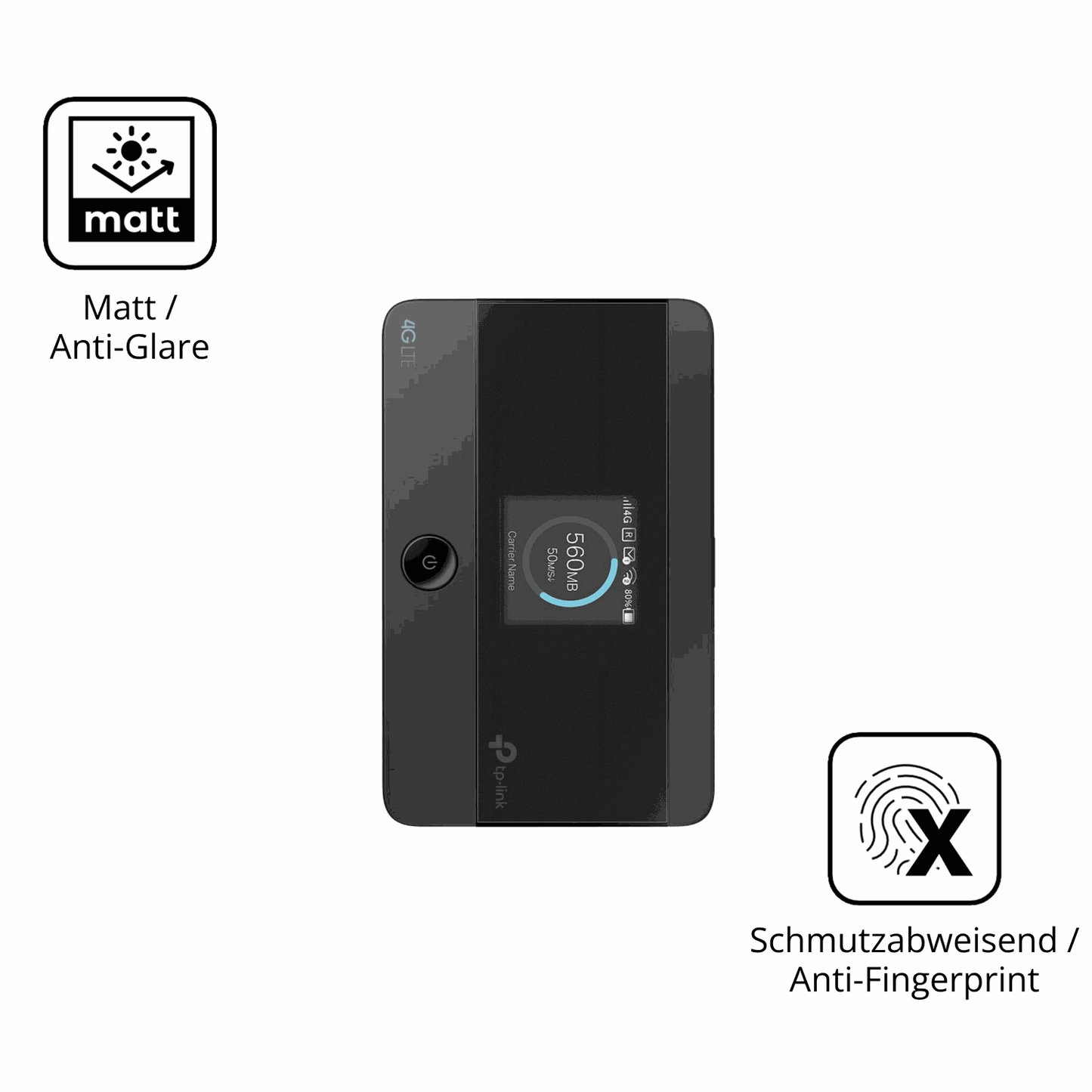 9H Hartbeschichtete, flexible Folie passend zugeschnitten für TP-Link M7350