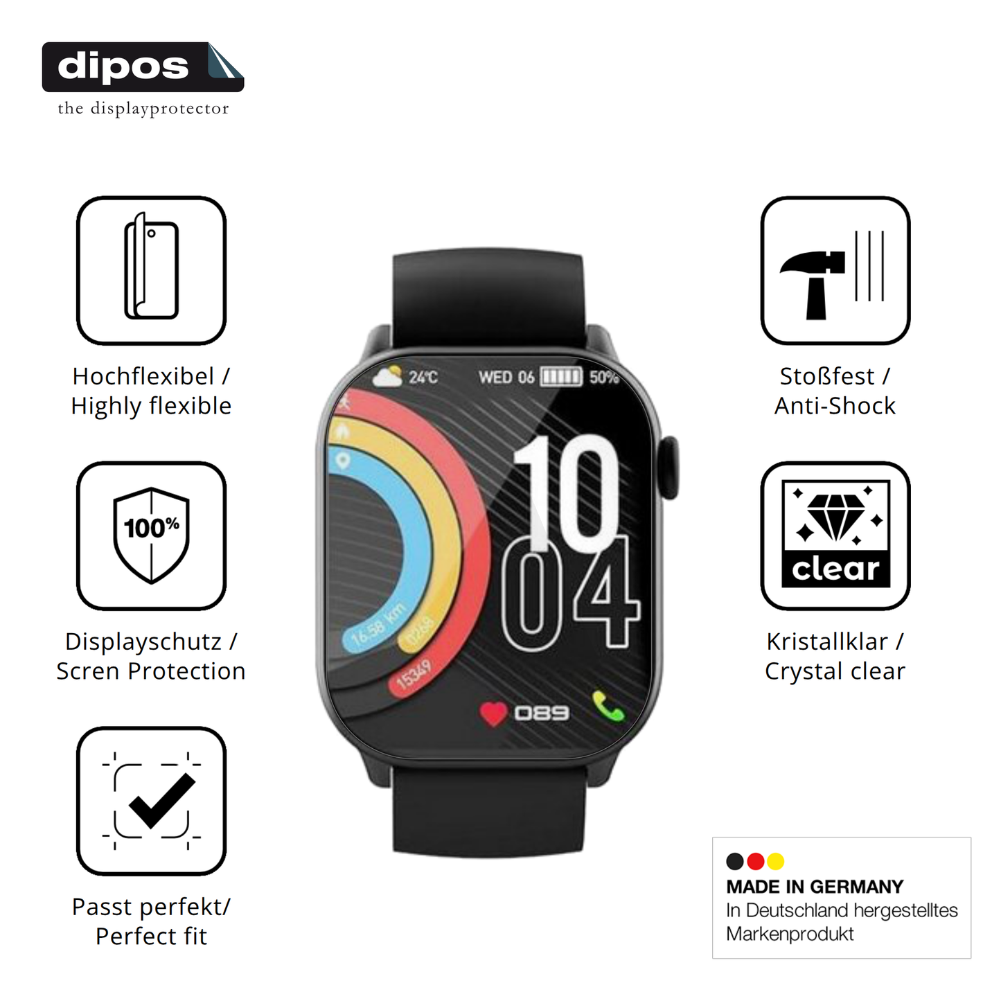 Displayschutz hergestellt in Deutschland, höchste Qualität made in Germany