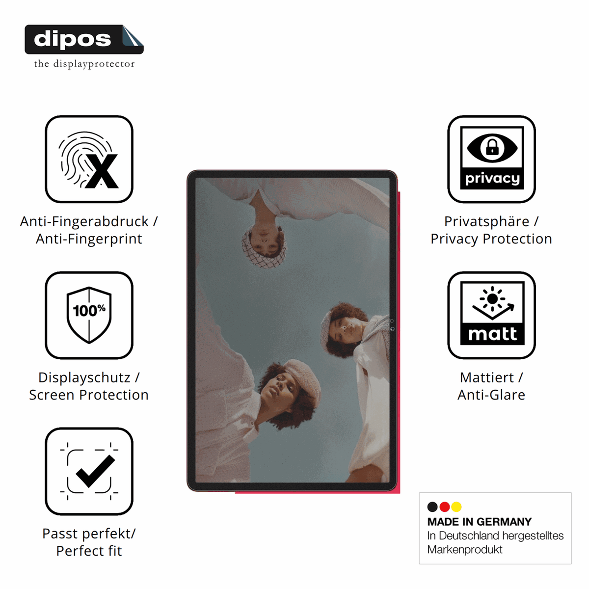 Screen Protector for UJJ U7 11 Zoll Privacy Filter 4-Way Protection dipos