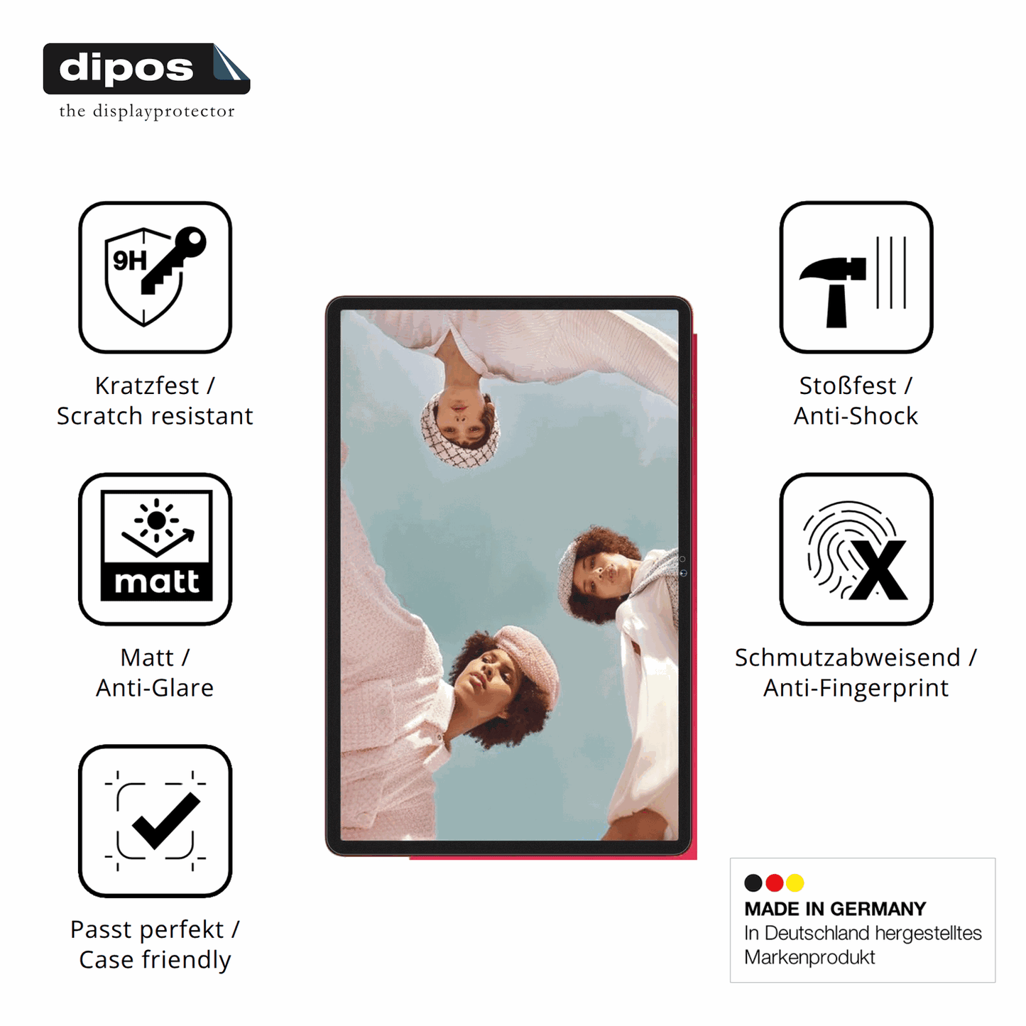 Displayschutz hergestellt in Deutschland, höchste Qualität made in Germany