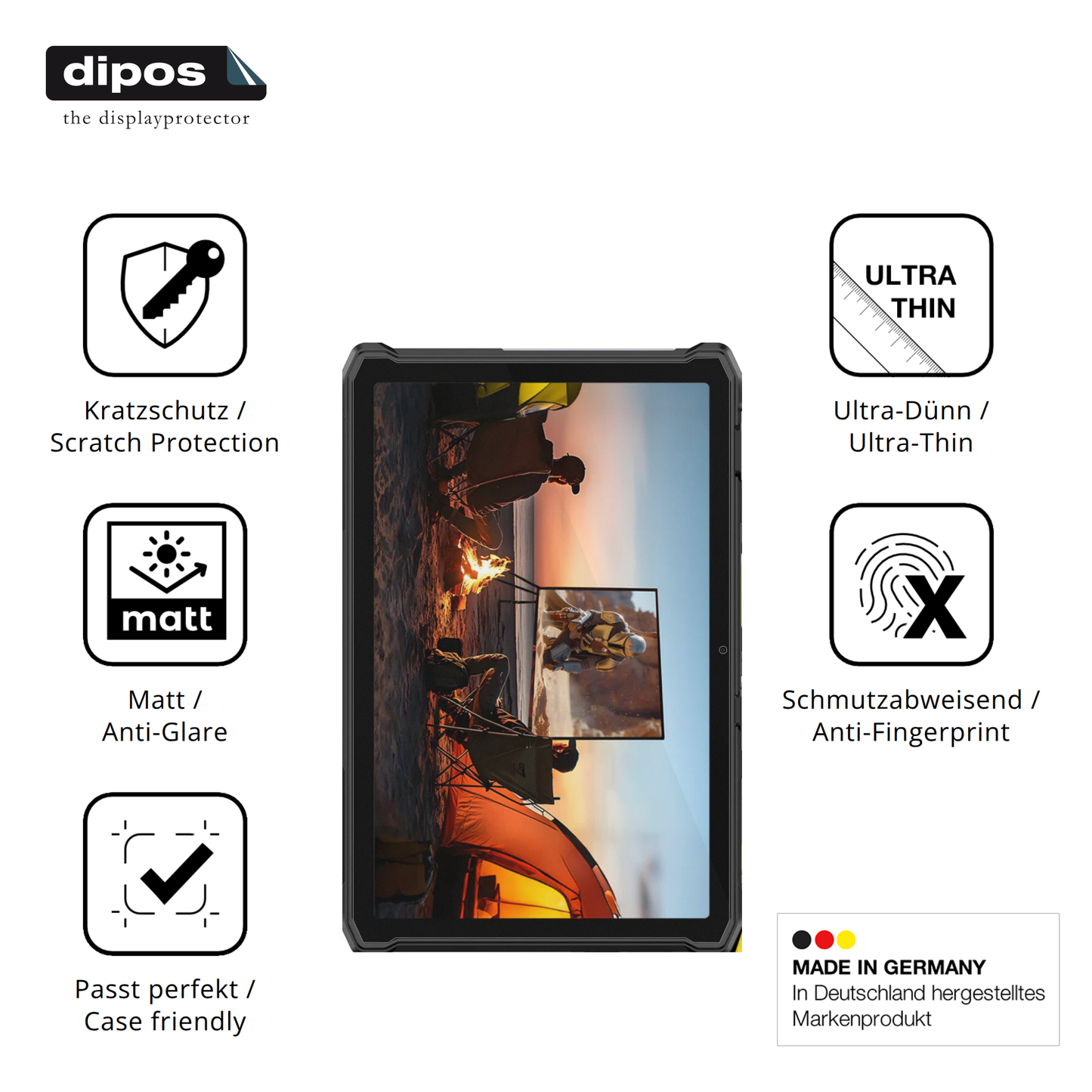 Displayschutz hergestellt in Deutschland, höchste Qualität made in Germany