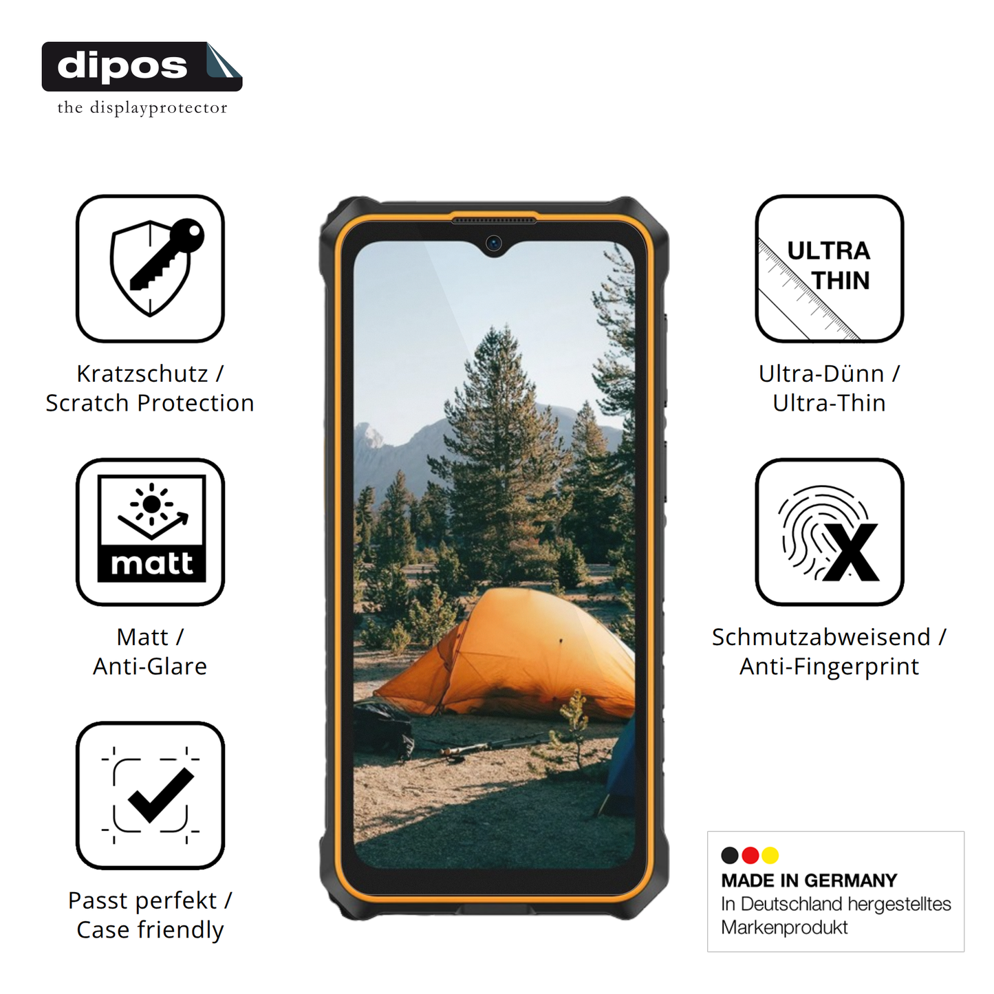 Displayschutz hergestellt in Deutschland, höchste Qualität made in Germany