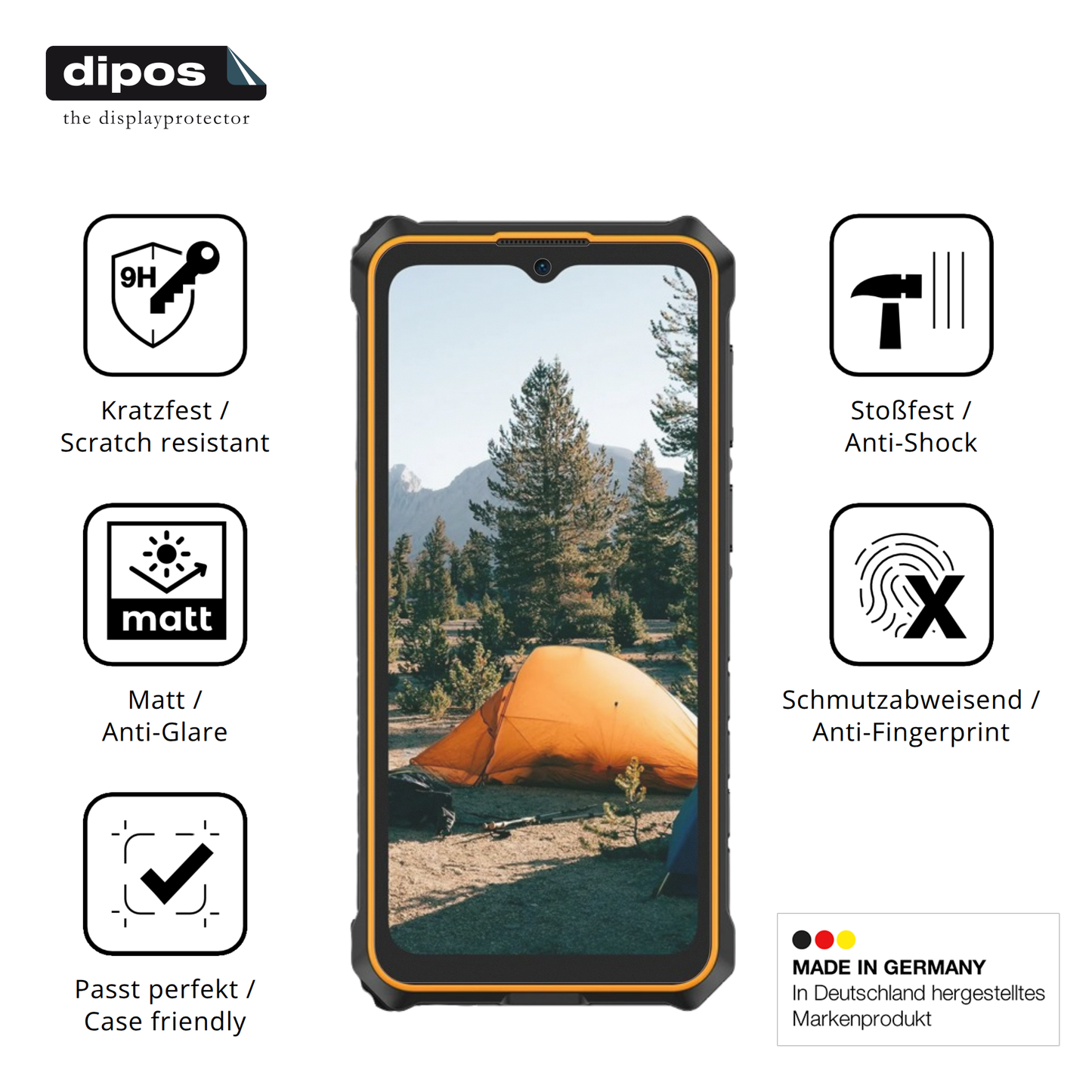 Displayschutz hergestellt in Deutschland, höchste Qualität made in Germany