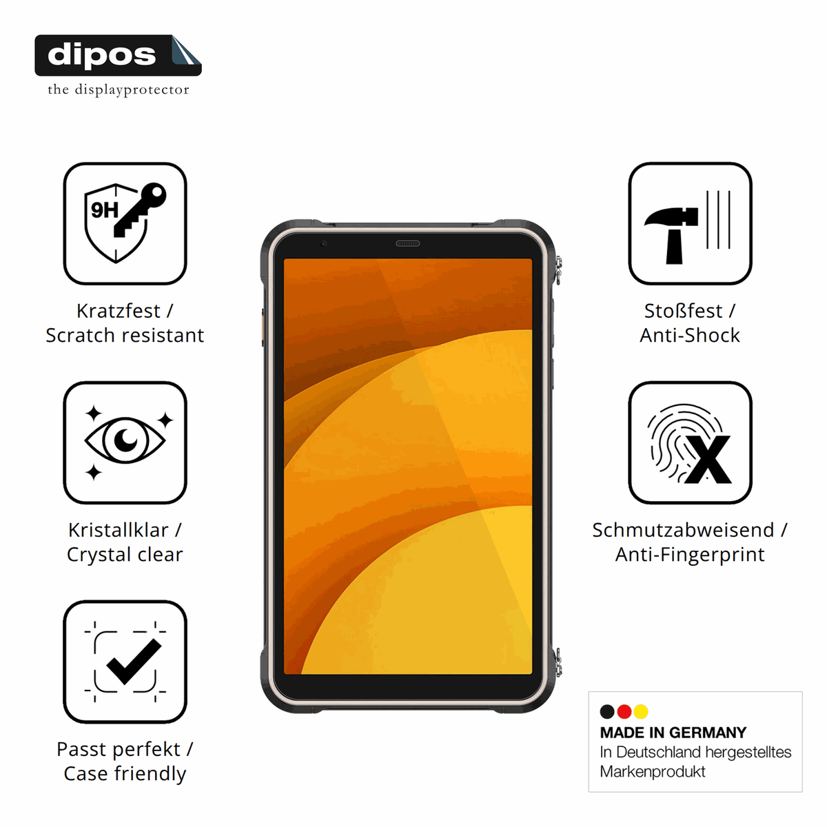 Displayschutz hergestellt in Deutschland, höchste Qualität made in Germany