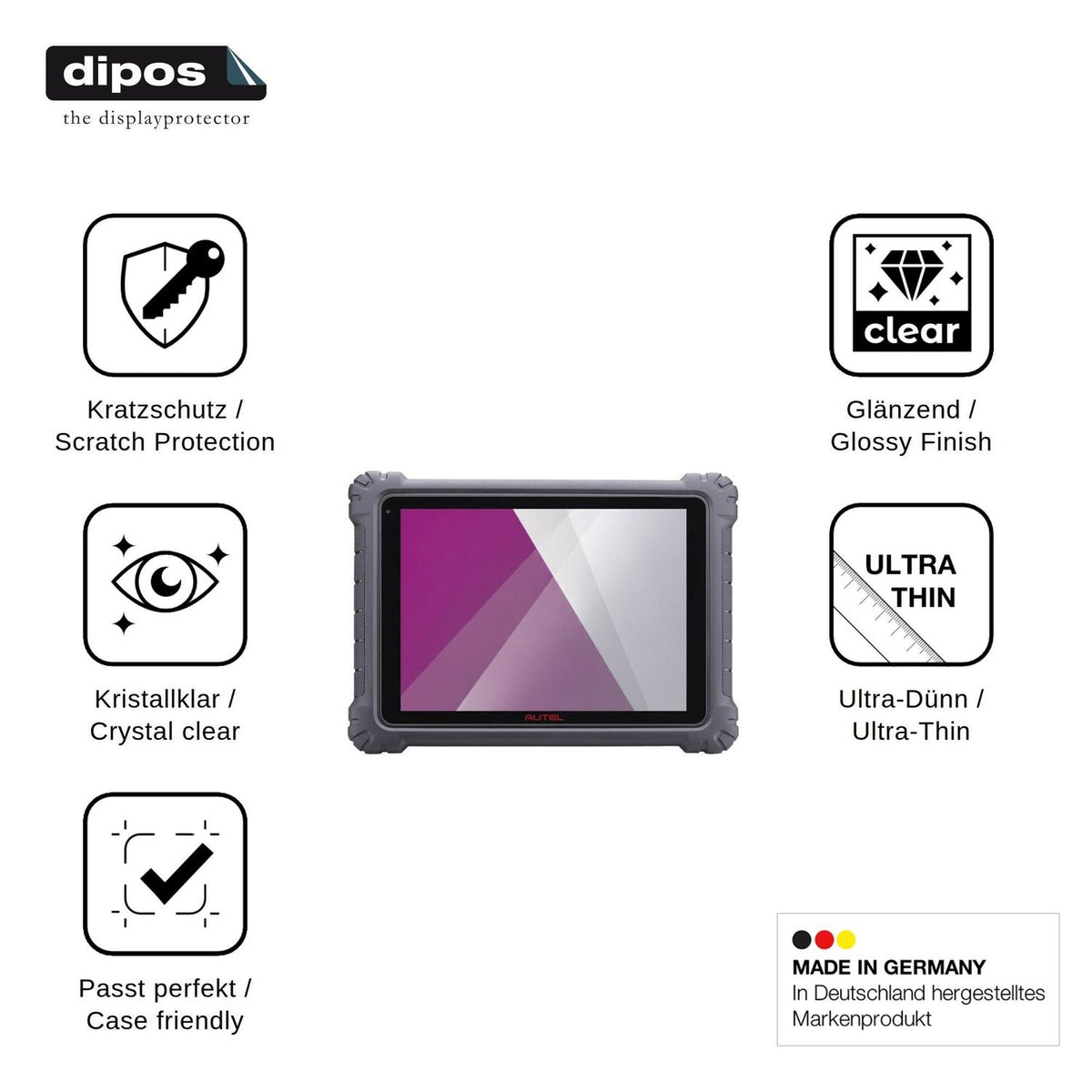 2x Screen Protector for Autel MaxiSys Ultra Protection Crystal Clear dipos