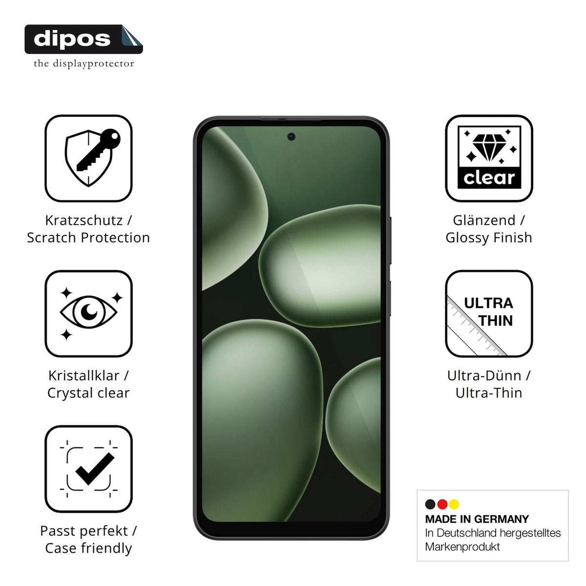 Displayschutz hergestellt in Deutschland, höchste Qualität made in Germany