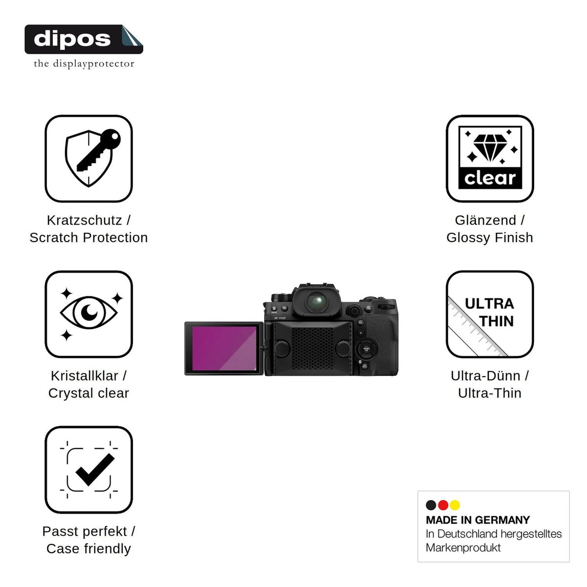 4x Screen Protector for Fujifilm X-H2 Protection Crystal Clear dipos