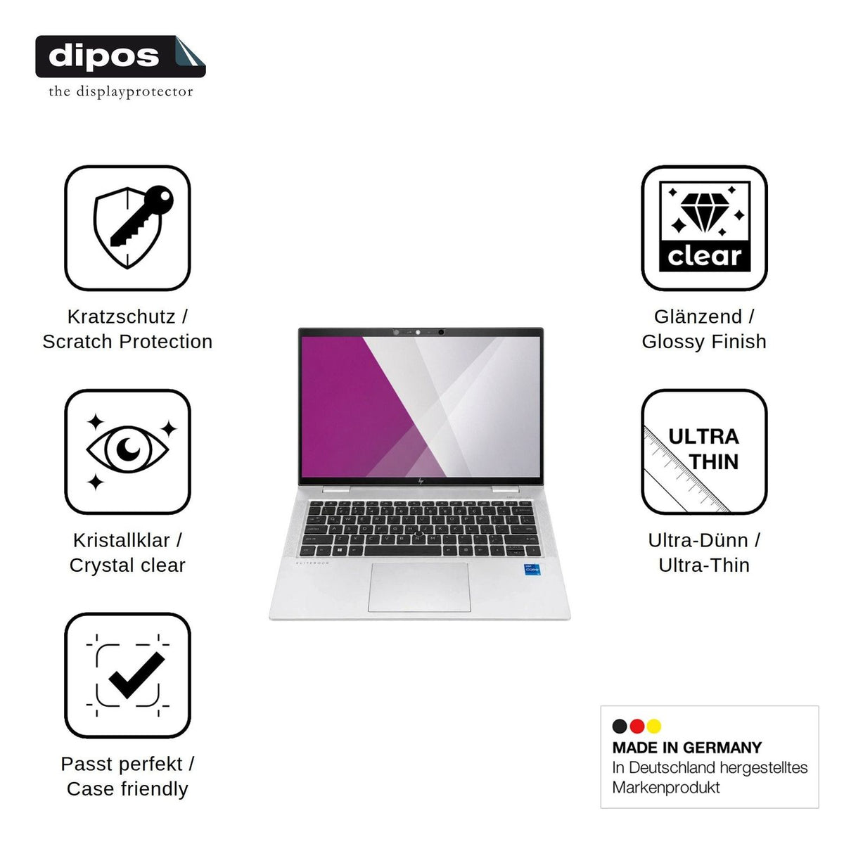 2x Screen Protector for HP EliteBook x360 1030 G8 13.3 Protection Crystal Clear dipos