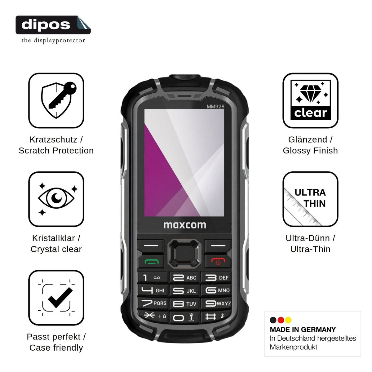 4x Screen Protector for MaxCom MM928 4G Protection Crystal Clear dipos