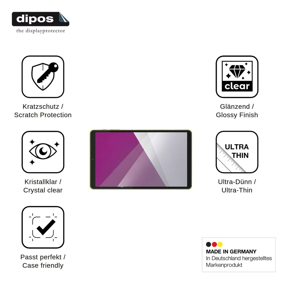 2x Screen Protector for Paitanry Tablet 8.7 Protection Crystal Clear dipos