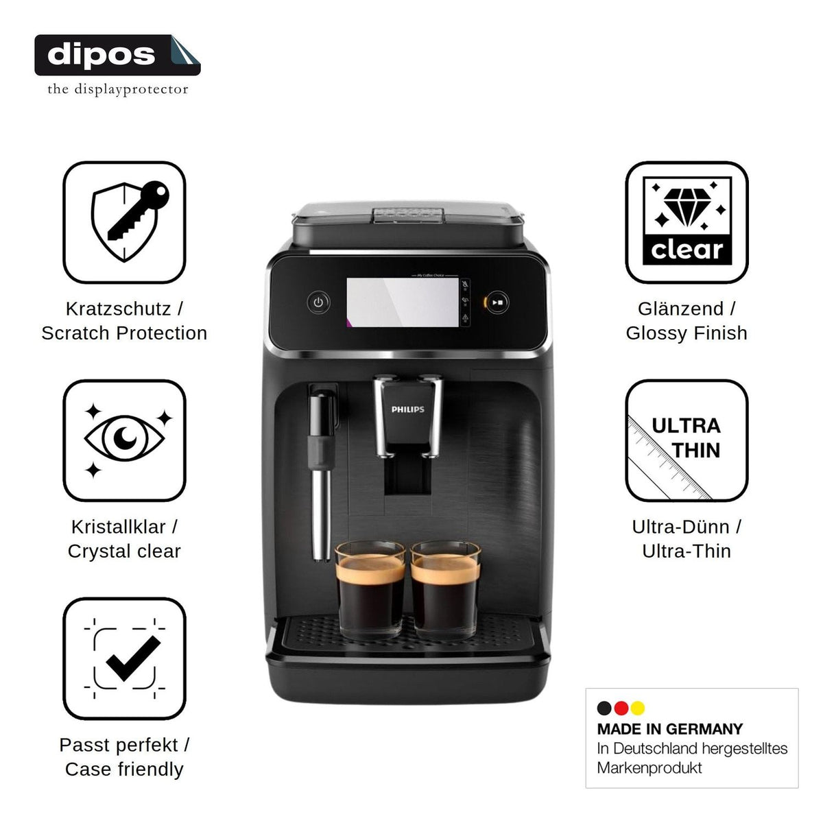 2x Screen Protector for Philips Panarello 2200 Protection Crystal Clear dipos