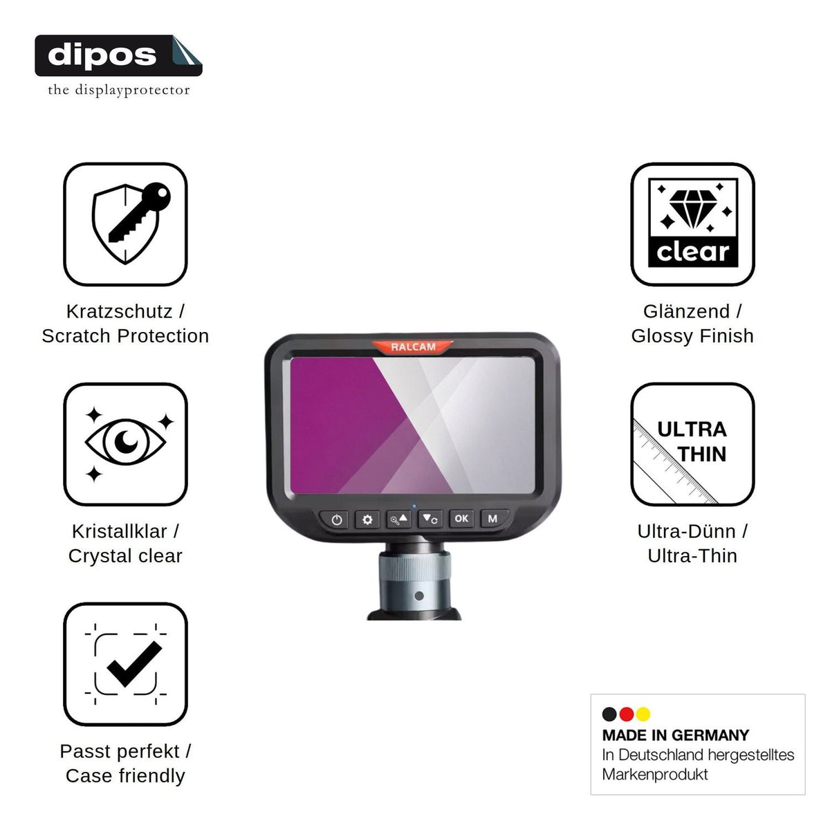 4x Screen Protector for Ralcam Endoscope Camera 5 Protection Crystal Clear dipos