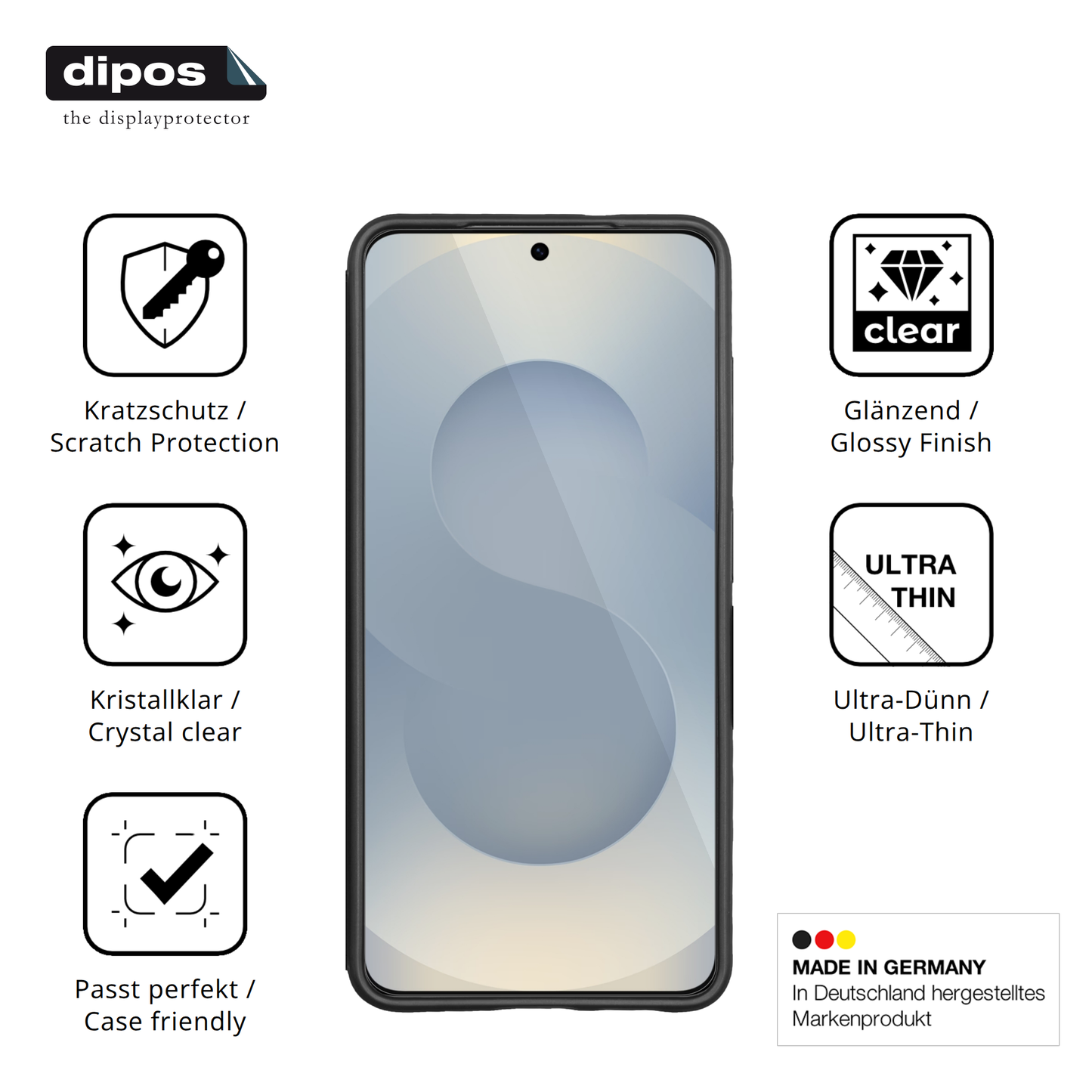Displayschutz hergestellt in Deutschland, höchste Qualität made in Germany