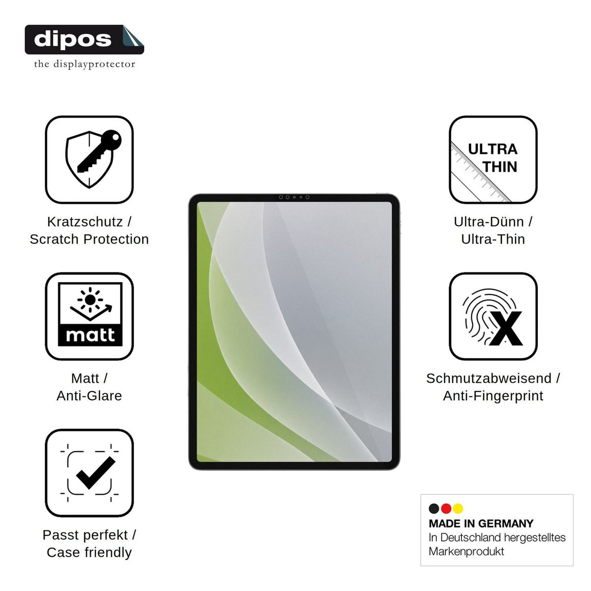 2x Screen Protector for Apple iPad Pro 12.9 Inch (2022) Protection Anti Glare dipos